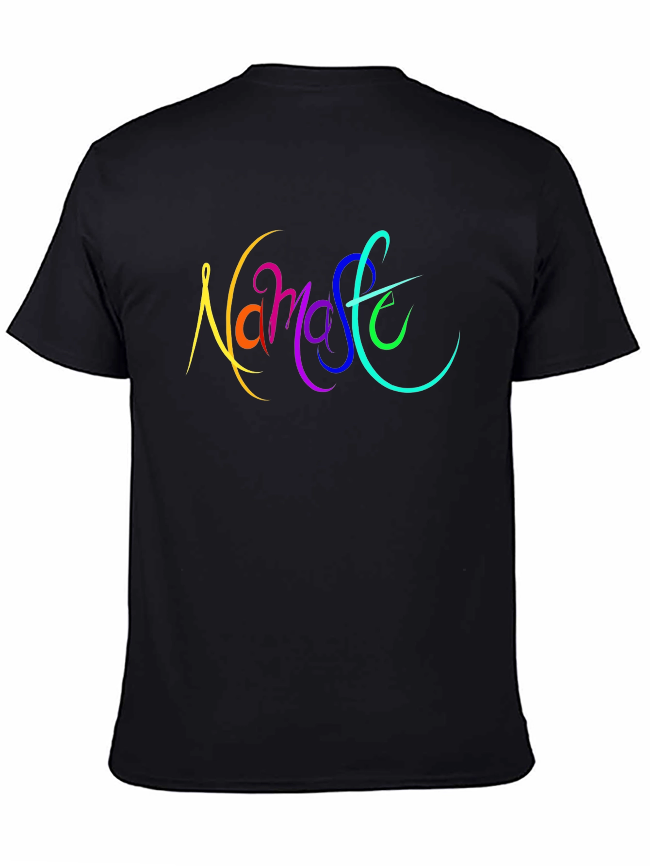 Namaste Rainbow Graphic Black T-Shirt