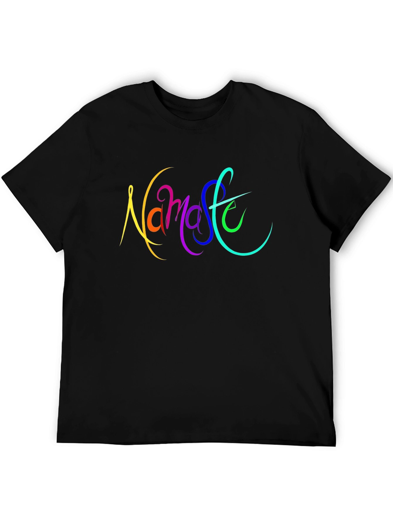 Namaste Rainbow Graphic Black T-Shirt