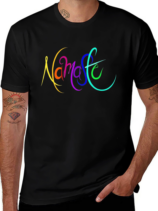 Namaste Rainbow Graphic Black T-Shirt