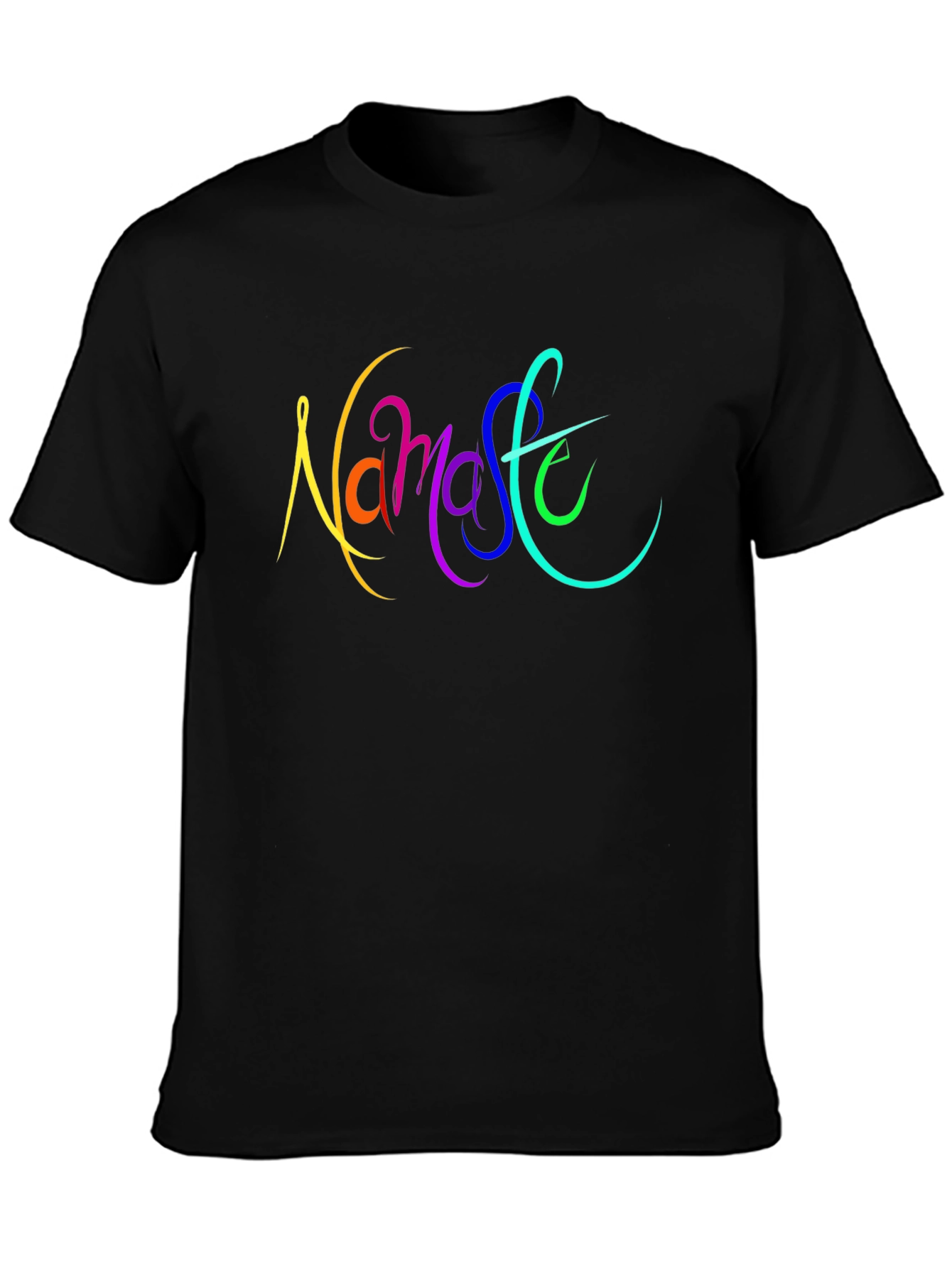 Namaste Rainbow Graphic Black T-Shirt