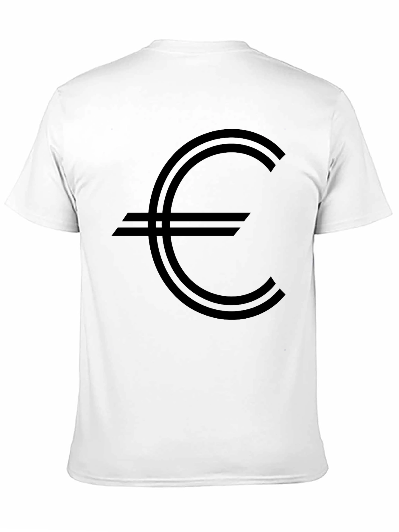 Euro Symbol Graphic Tee - Black Cotton Casual Shirt