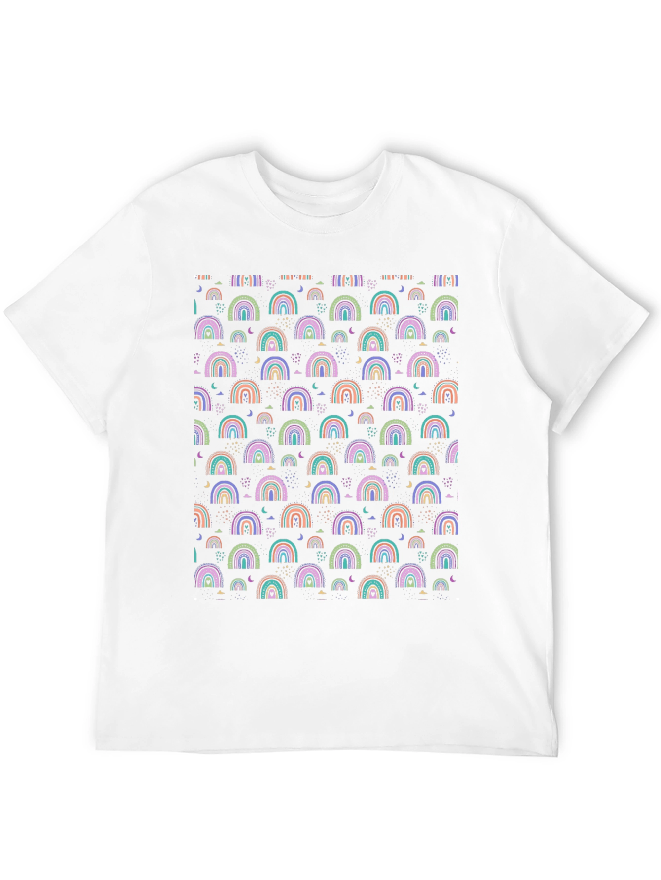 Rainbow Pattern Black T-Shirt