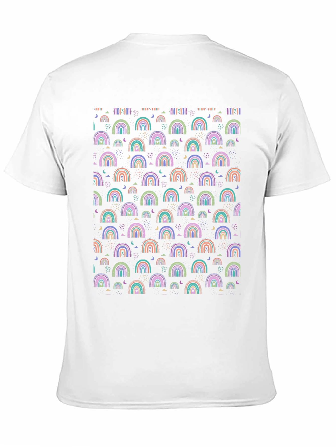 Rainbow Pattern Black T-Shirt