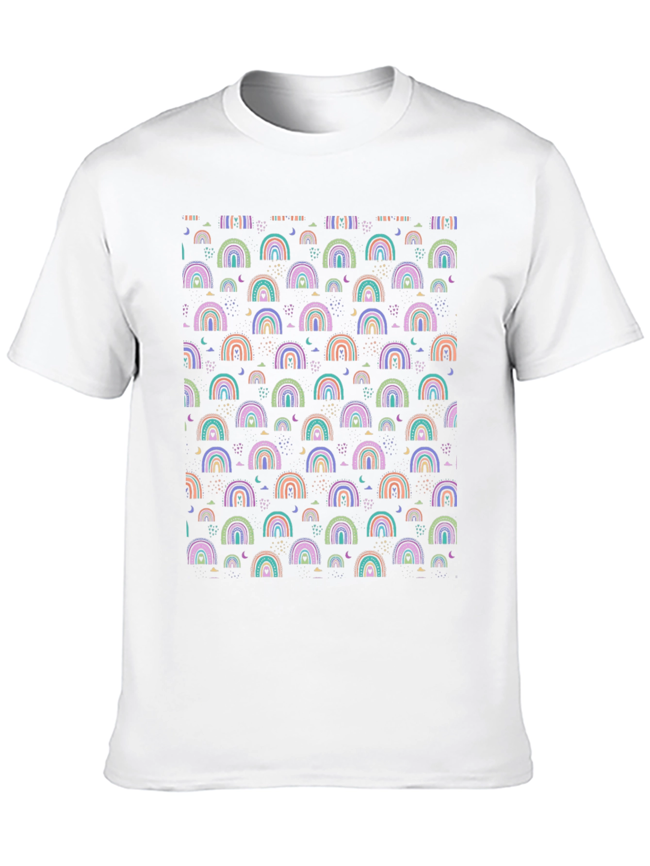 Rainbow Pattern Black T-Shirt