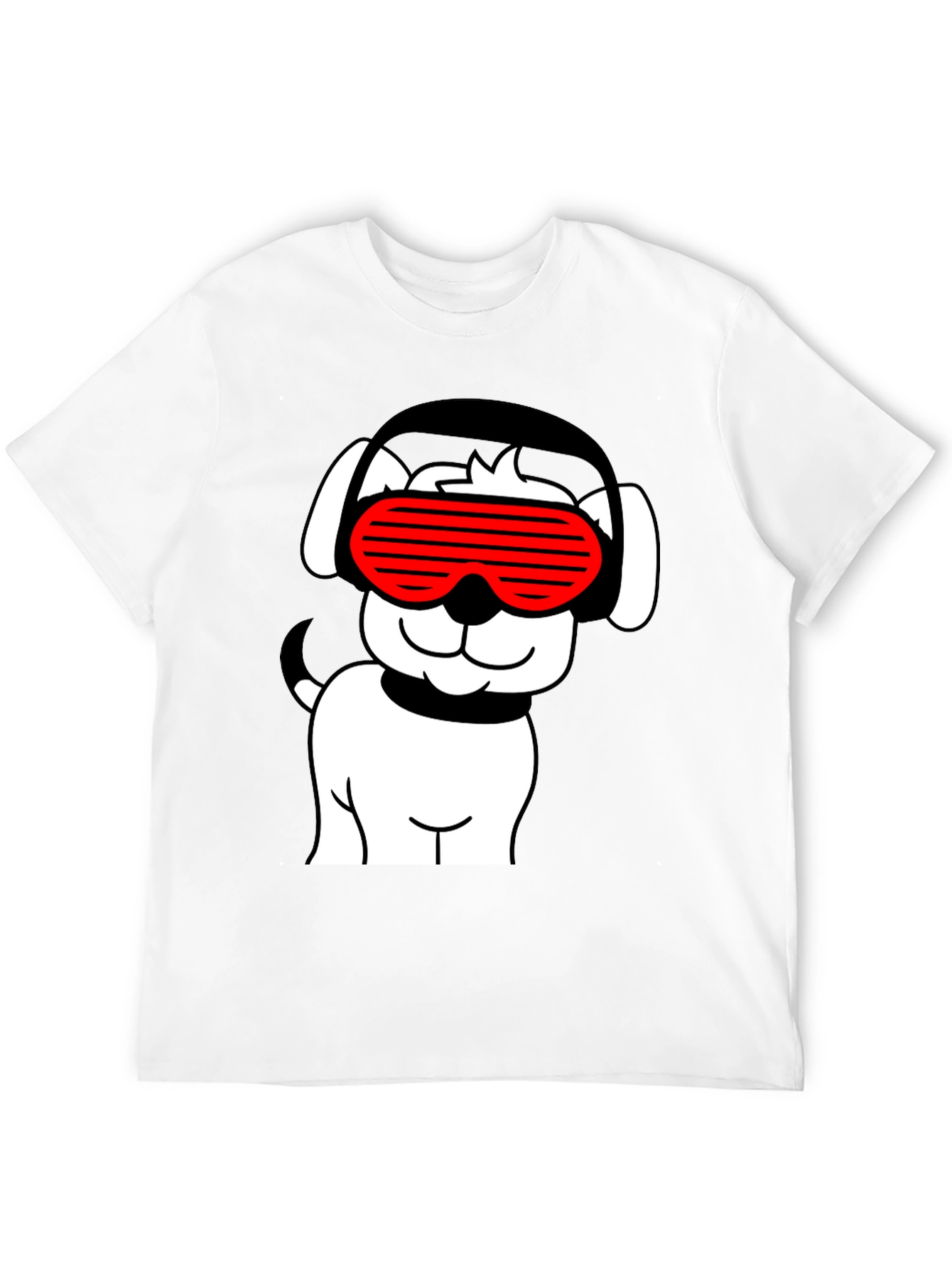 Cool Dog T-Shirt - Black with Red Sunglasses