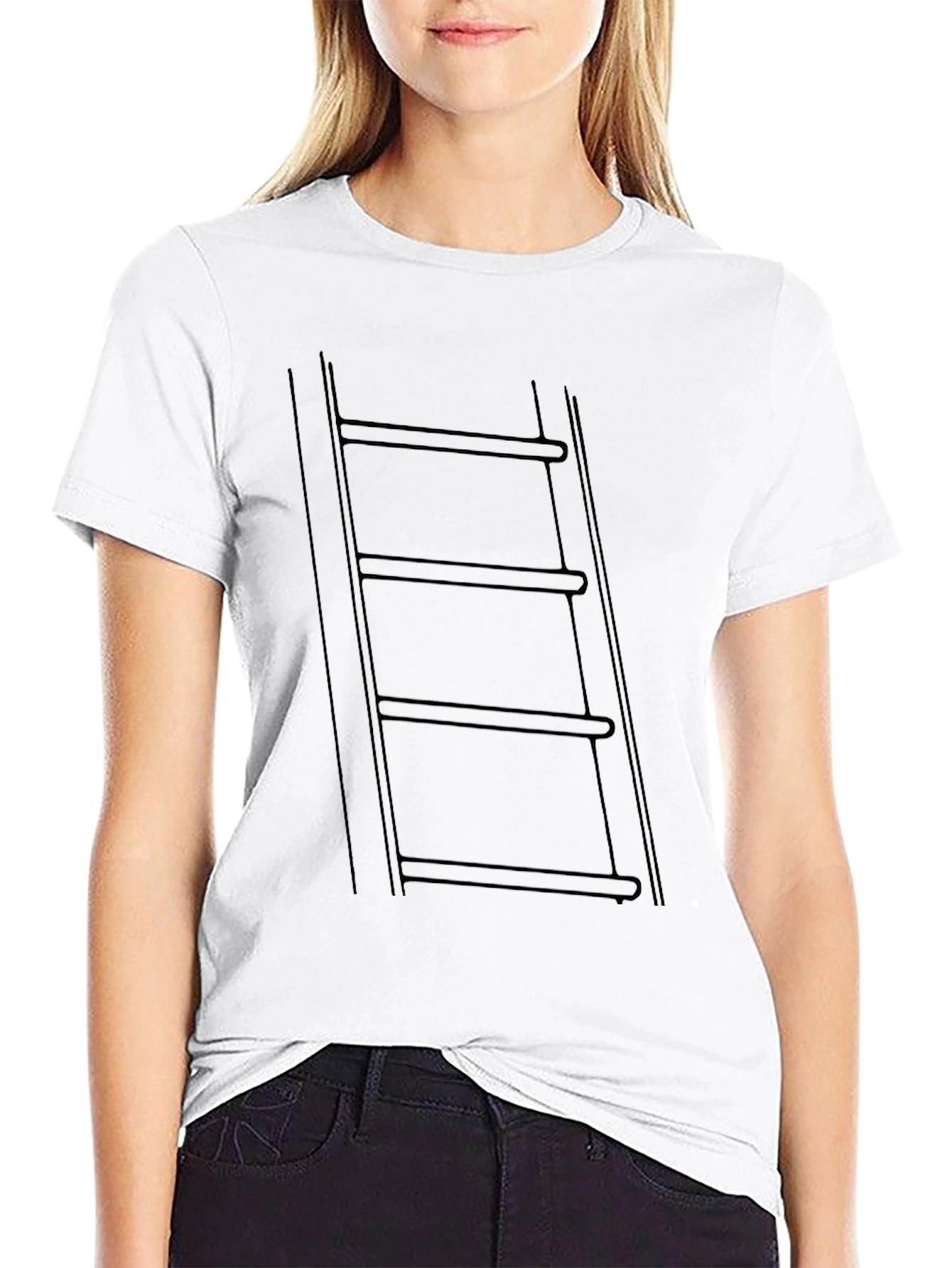 Ladder Graphic Black T-Shirt | Modern Casual Tee