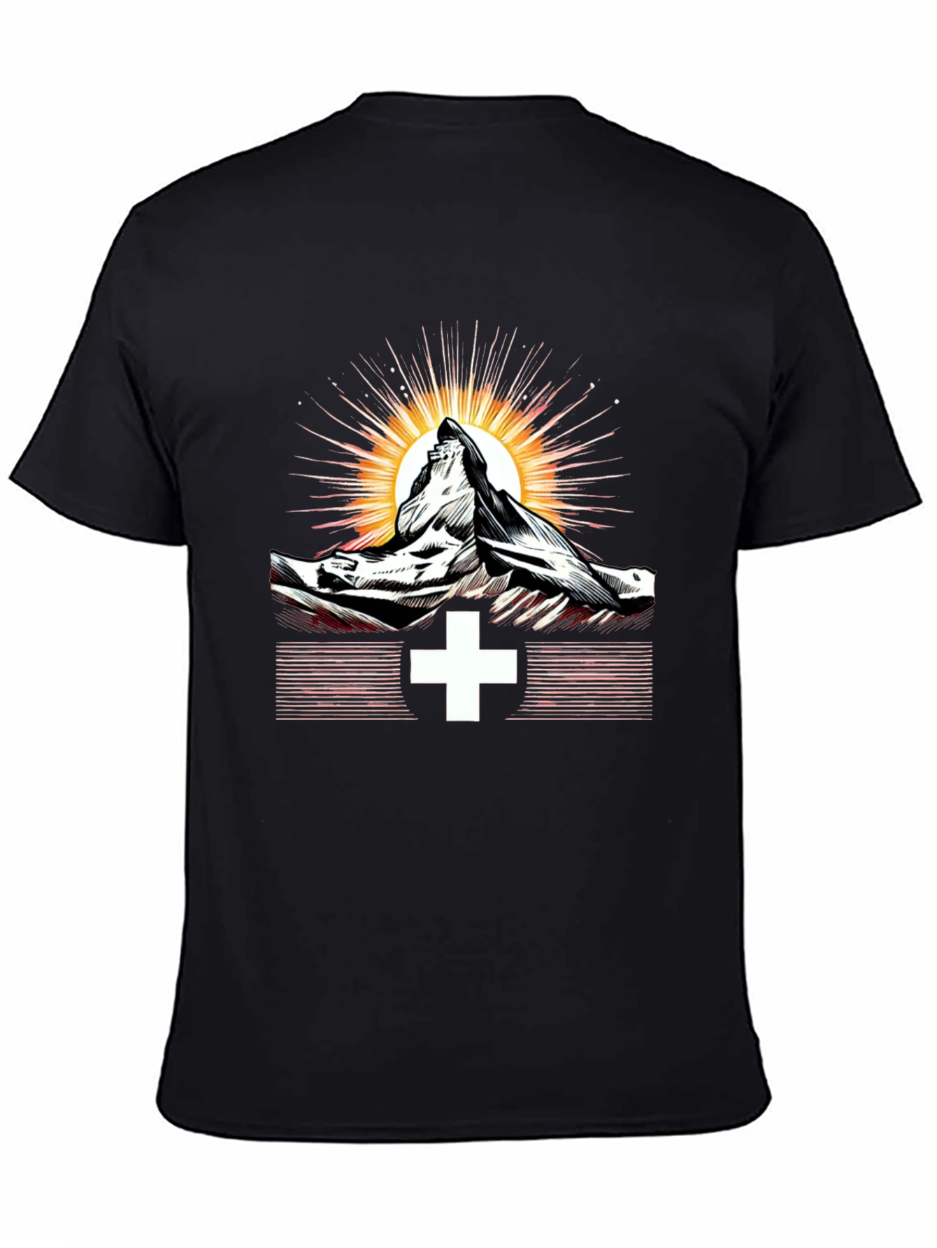 Mountain Peak Graphic Tee - Black