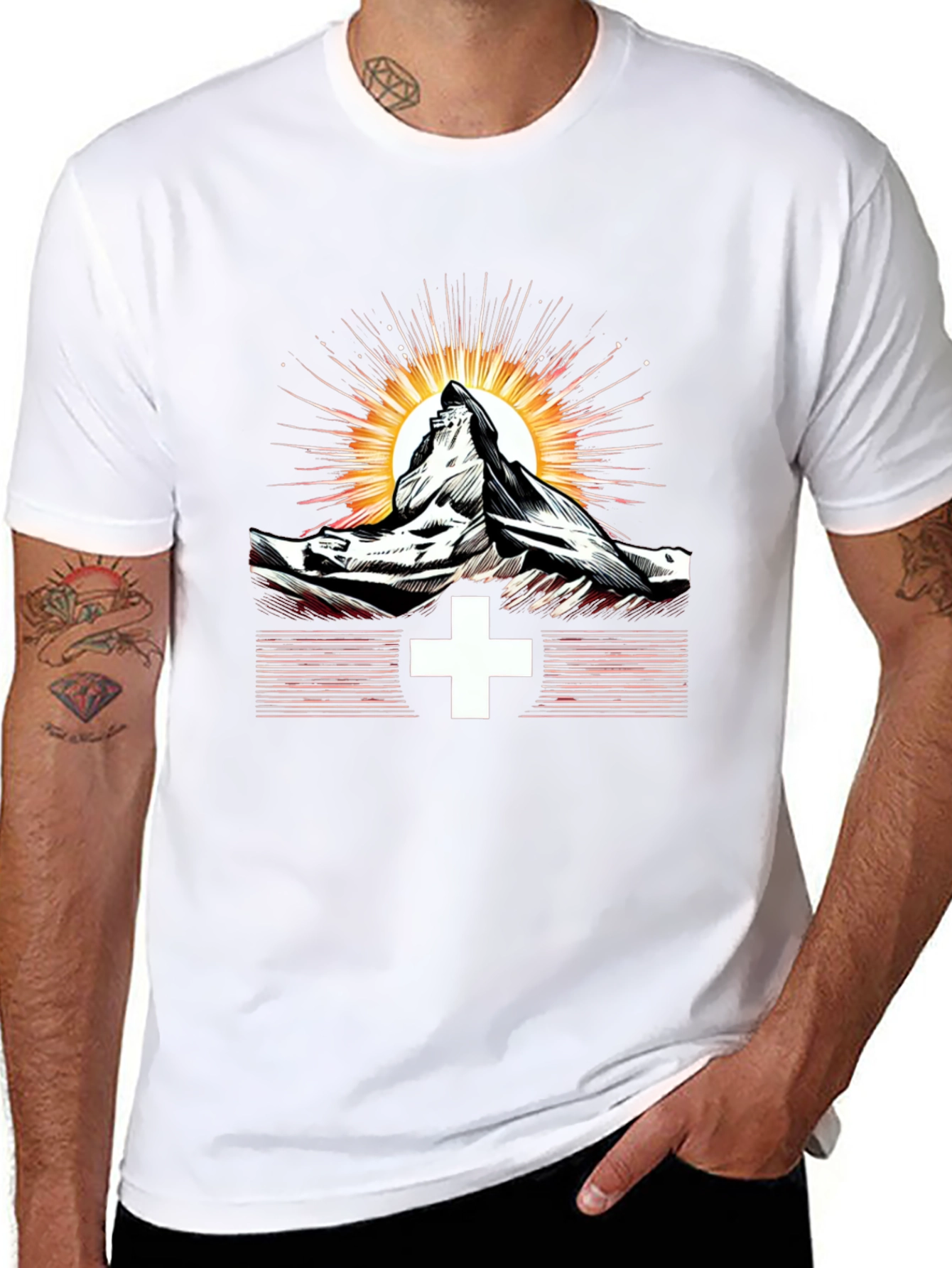 Mountain Peak Graphic Tee - Black
