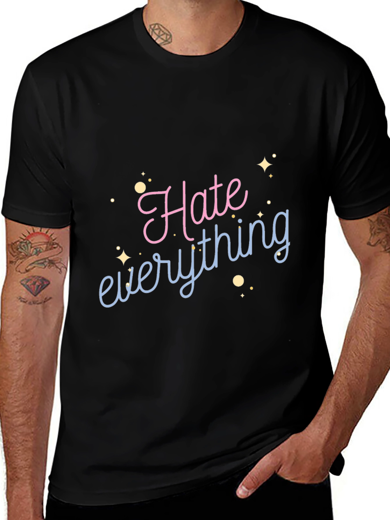 Hate Everything Graphic Tee - Black Casual Shirt