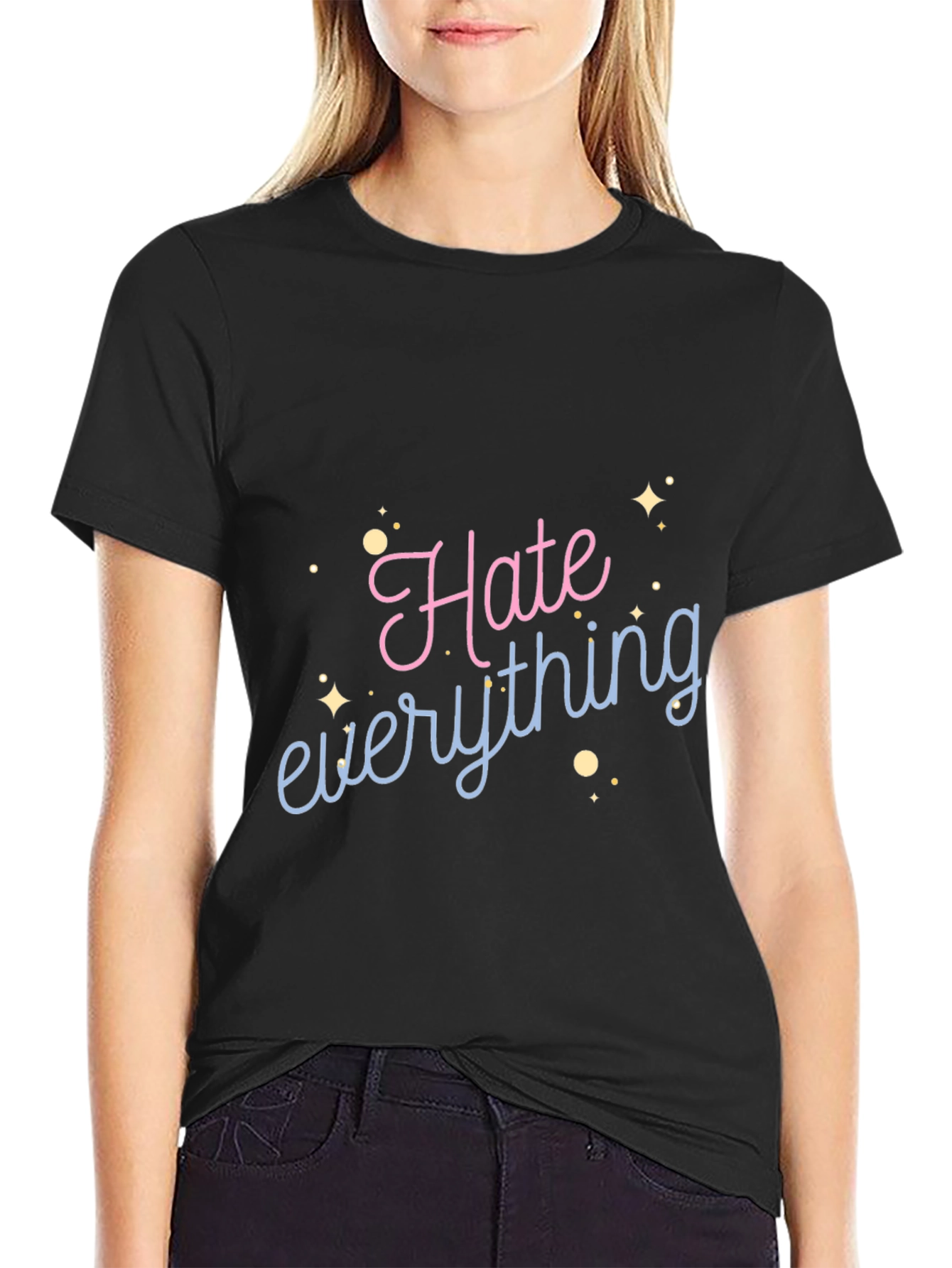 Hate Everything Graphic Tee - Black Casual Shirt