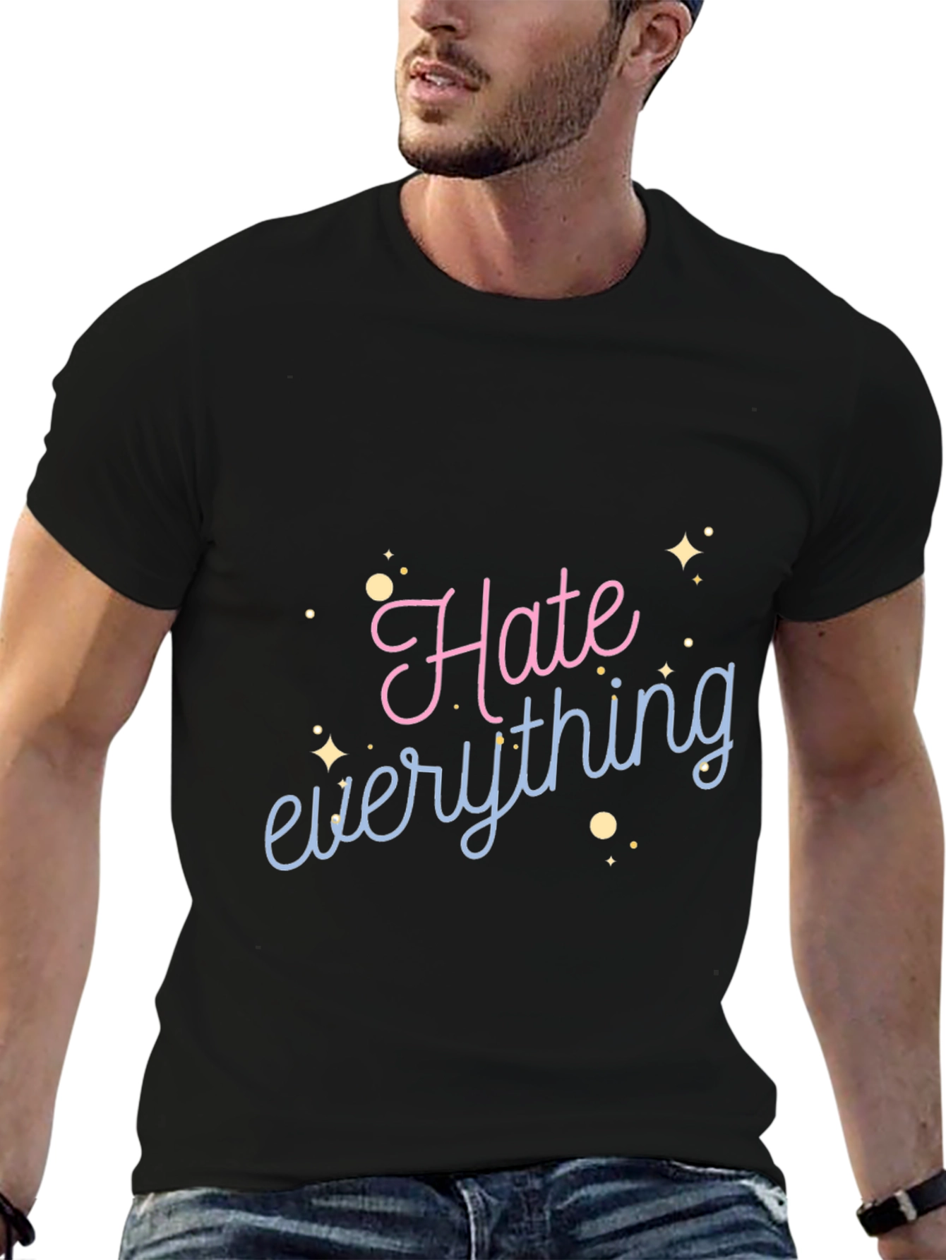 Hate Everything Graphic Tee - Black Casual Shirt