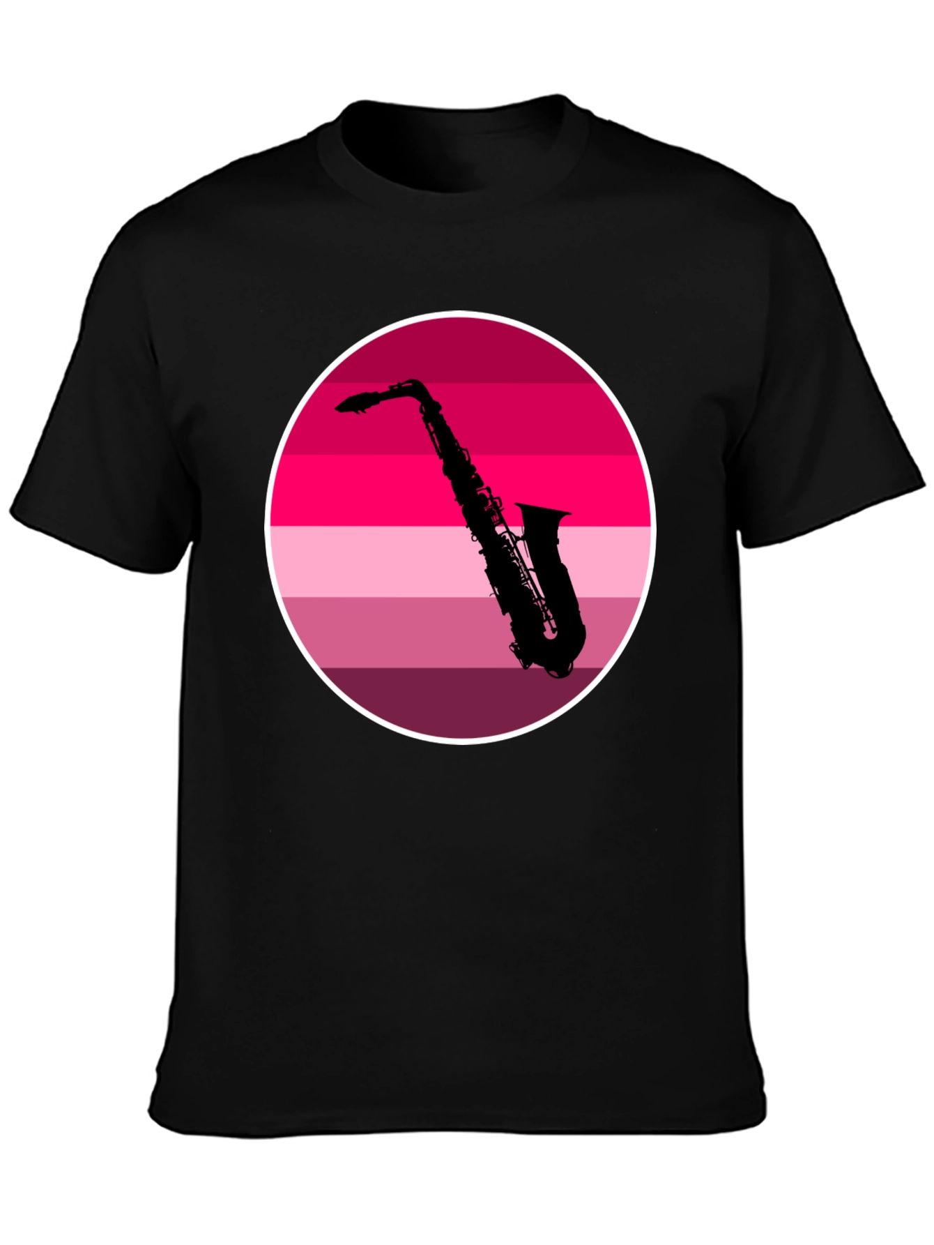 Saxophone Silhouette Tee - Retro Music Vibes