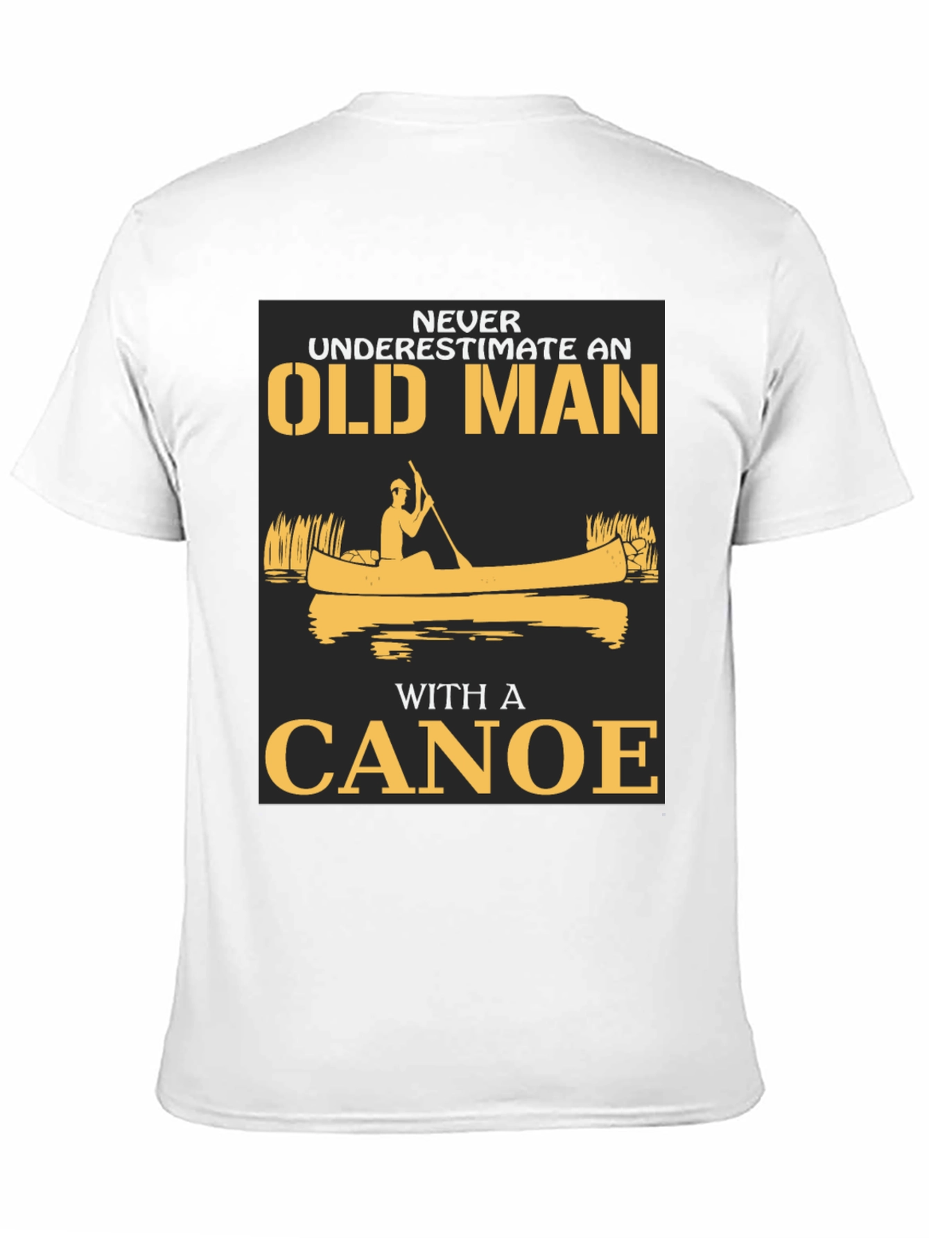 Old Man Canoe Graphic Tee - Black Cotton Blend