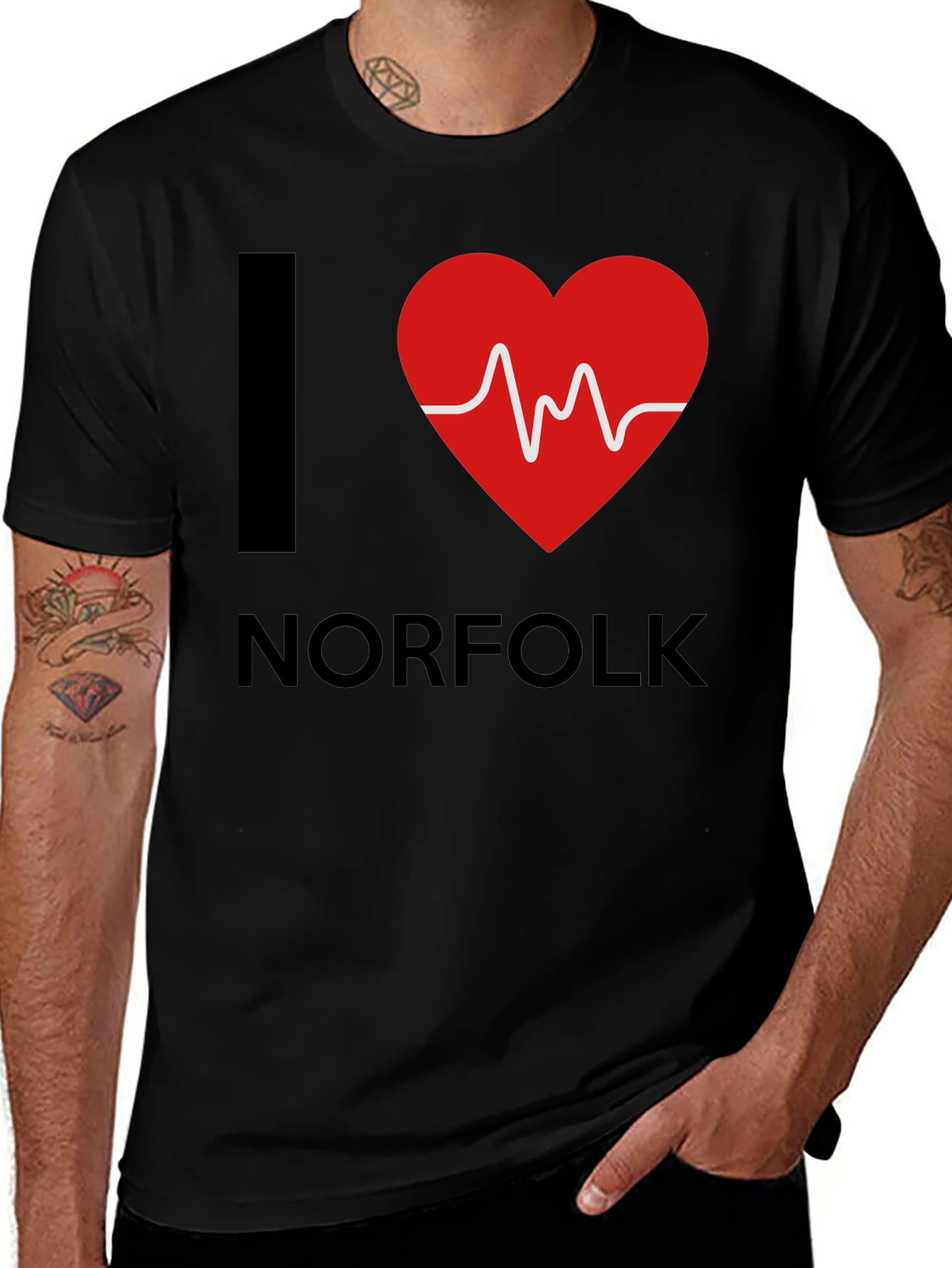 I Heart Norfolk T-Shirt - Black
