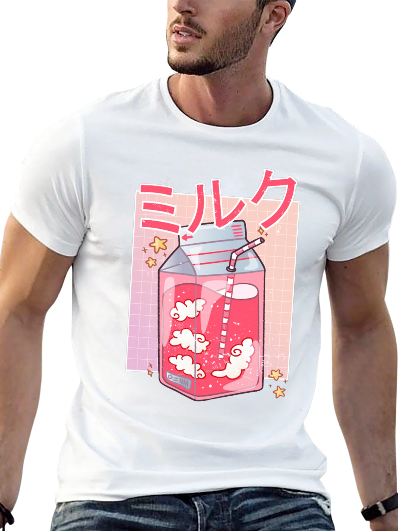 Anime Milk T-Shirt - Kawaii Aesthetic Tee