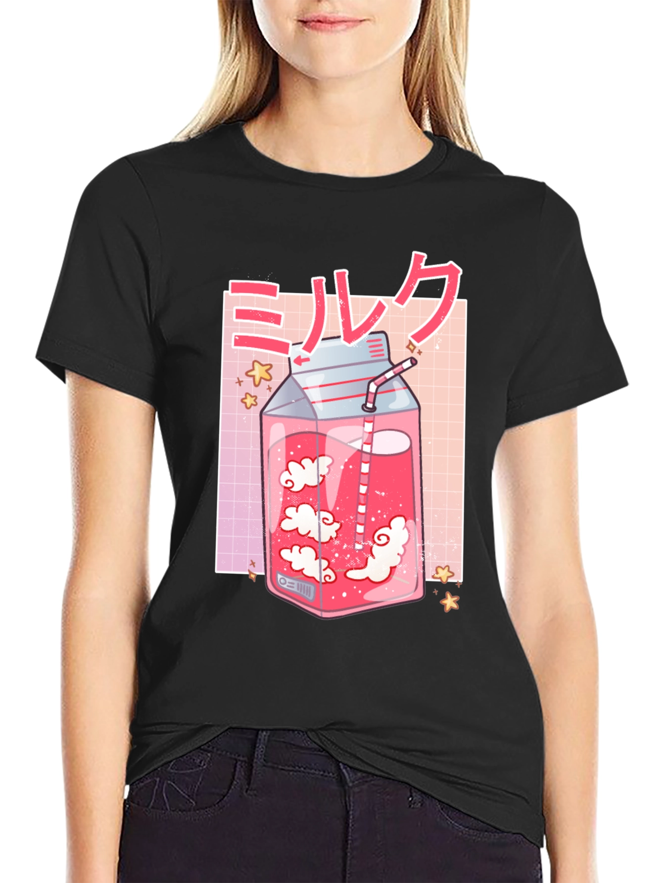 Anime Milk T-Shirt - Kawaii Aesthetic Tee