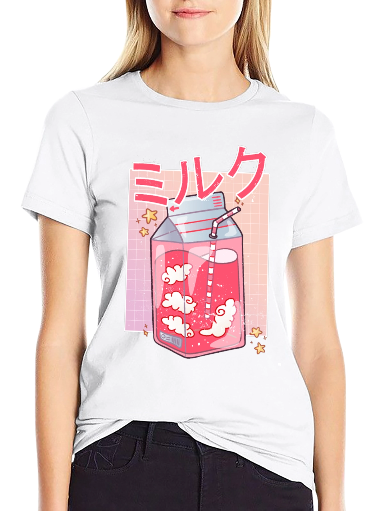 Anime Milk T-Shirt - Kawaii Aesthetic Tee