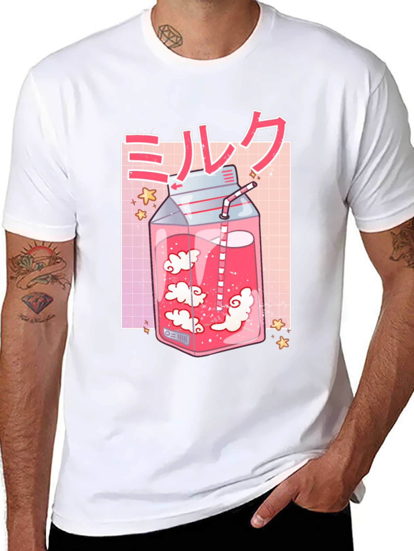 Anime Milk T-Shirt - Kawaii Aesthetic Tee
