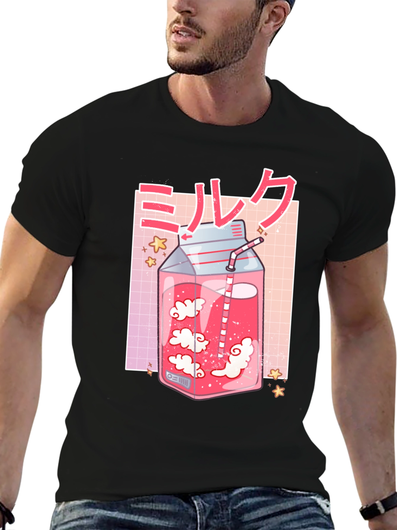 Anime Milk T-Shirt - Kawaii Aesthetic Tee