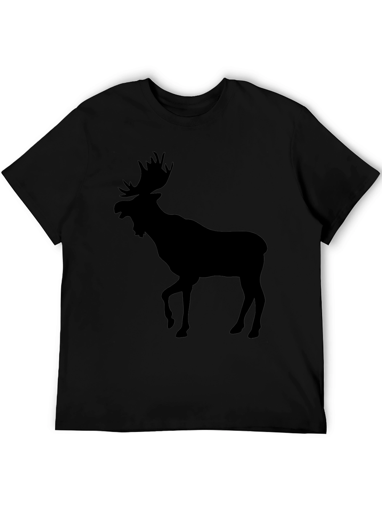 Moose Silhouette T-Shirt - Black Wildlife Tee