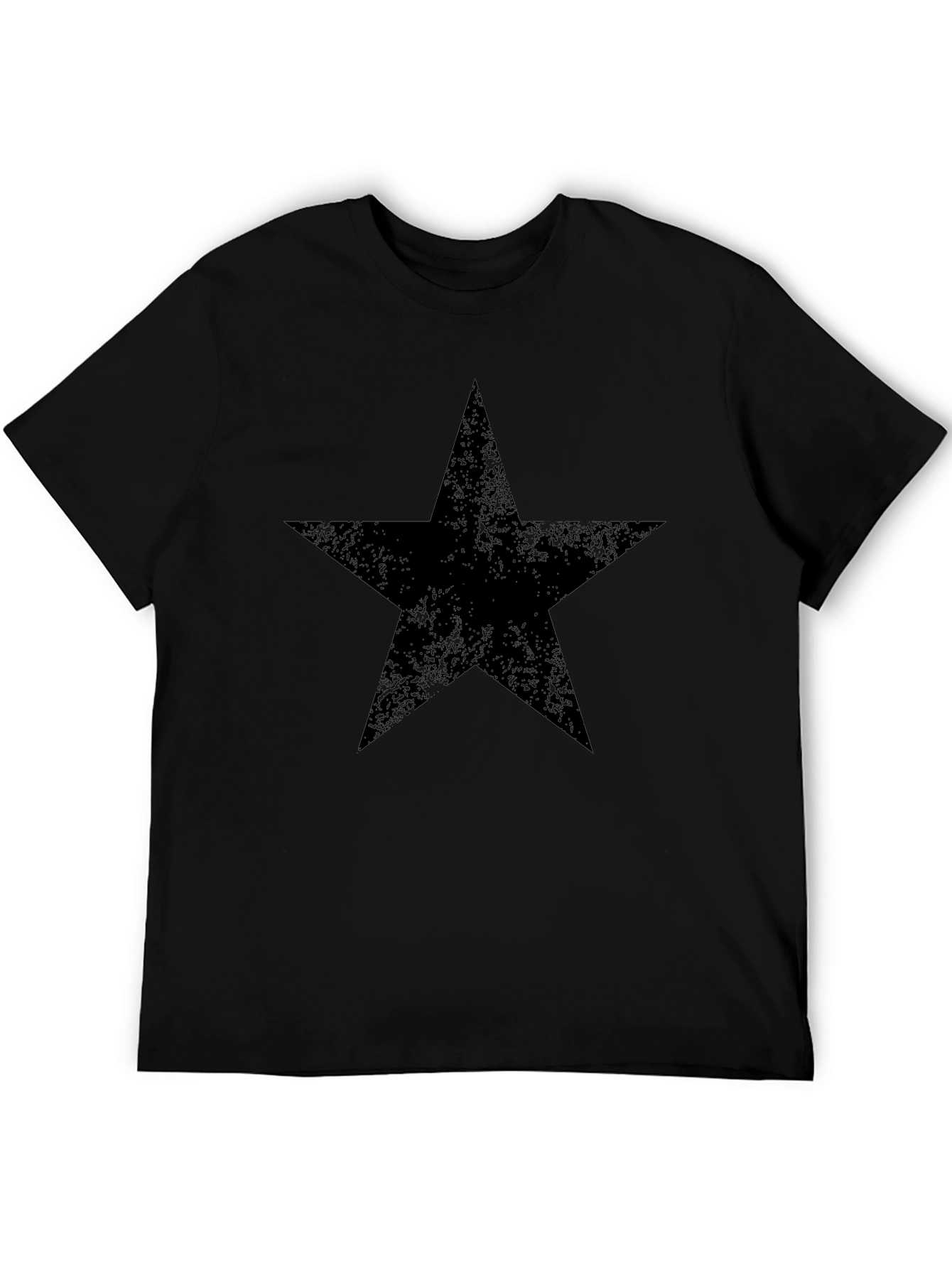 Distressed Star Graphic Black T-Shirt