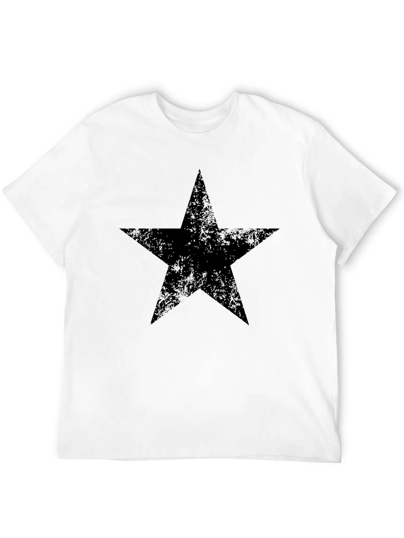 Distressed Star Graphic Black T-Shirt