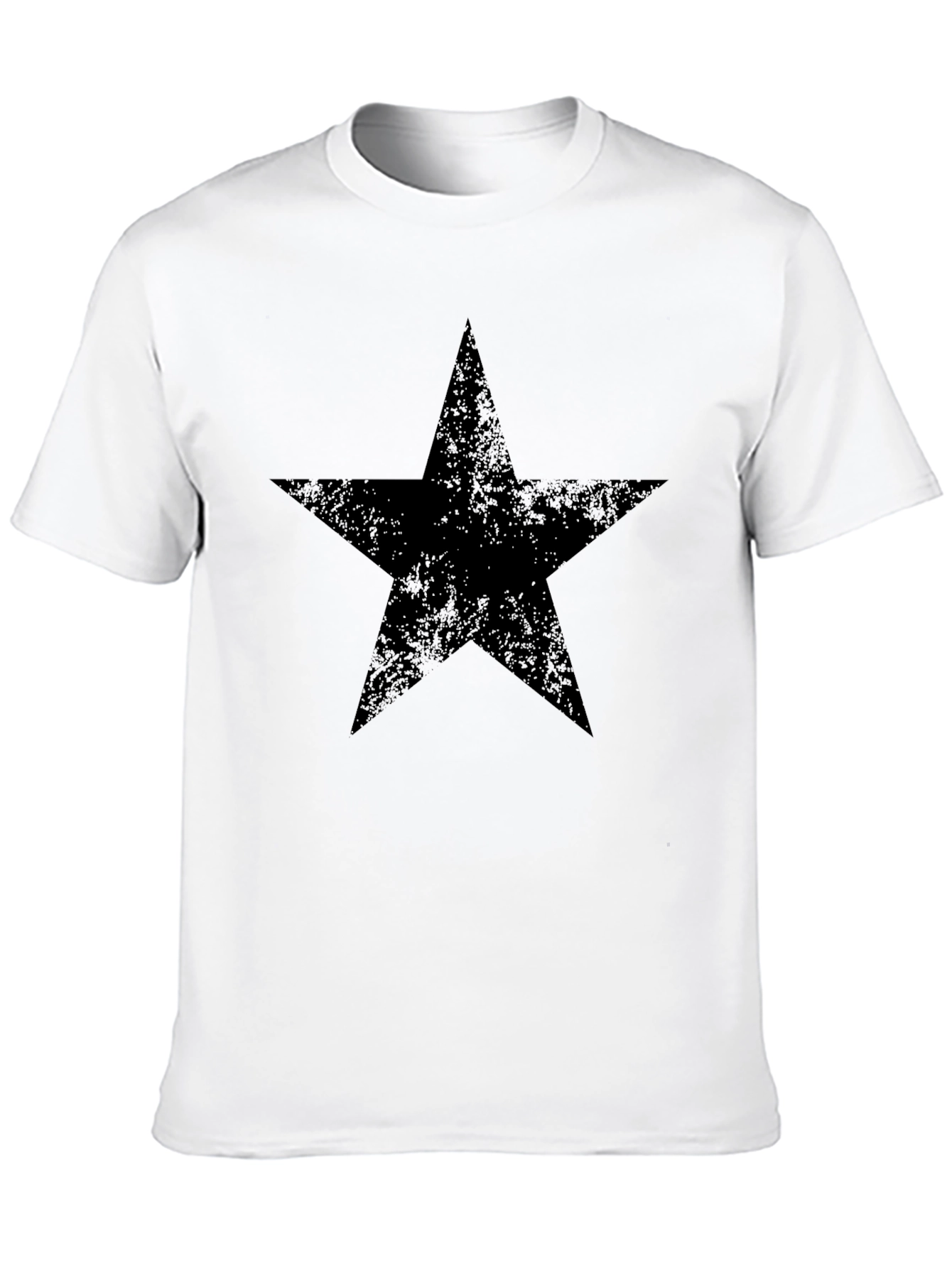 Distressed Star Graphic Black T-Shirt