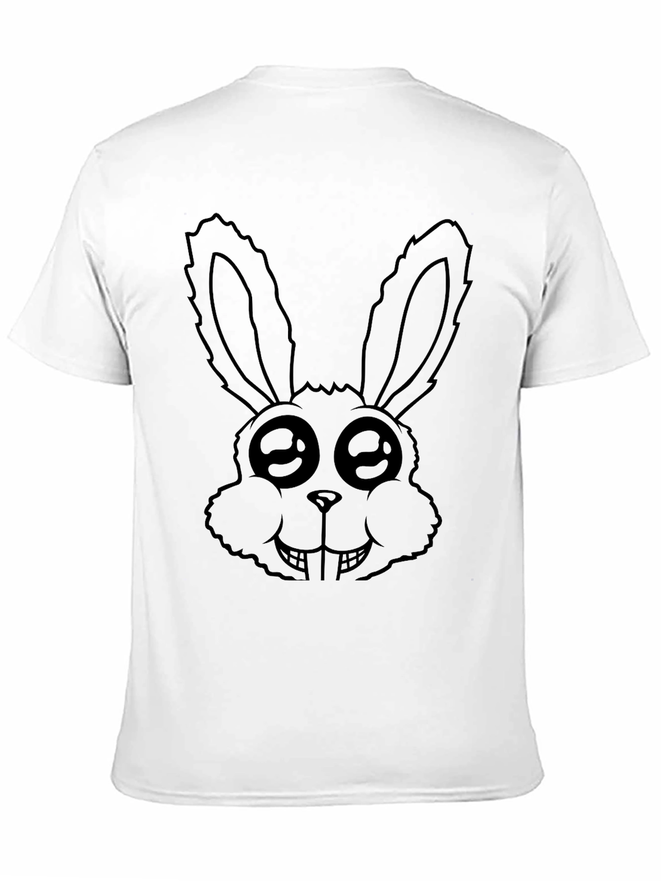 Creepy Cute Bunny Graphic Tee - Black Cotton