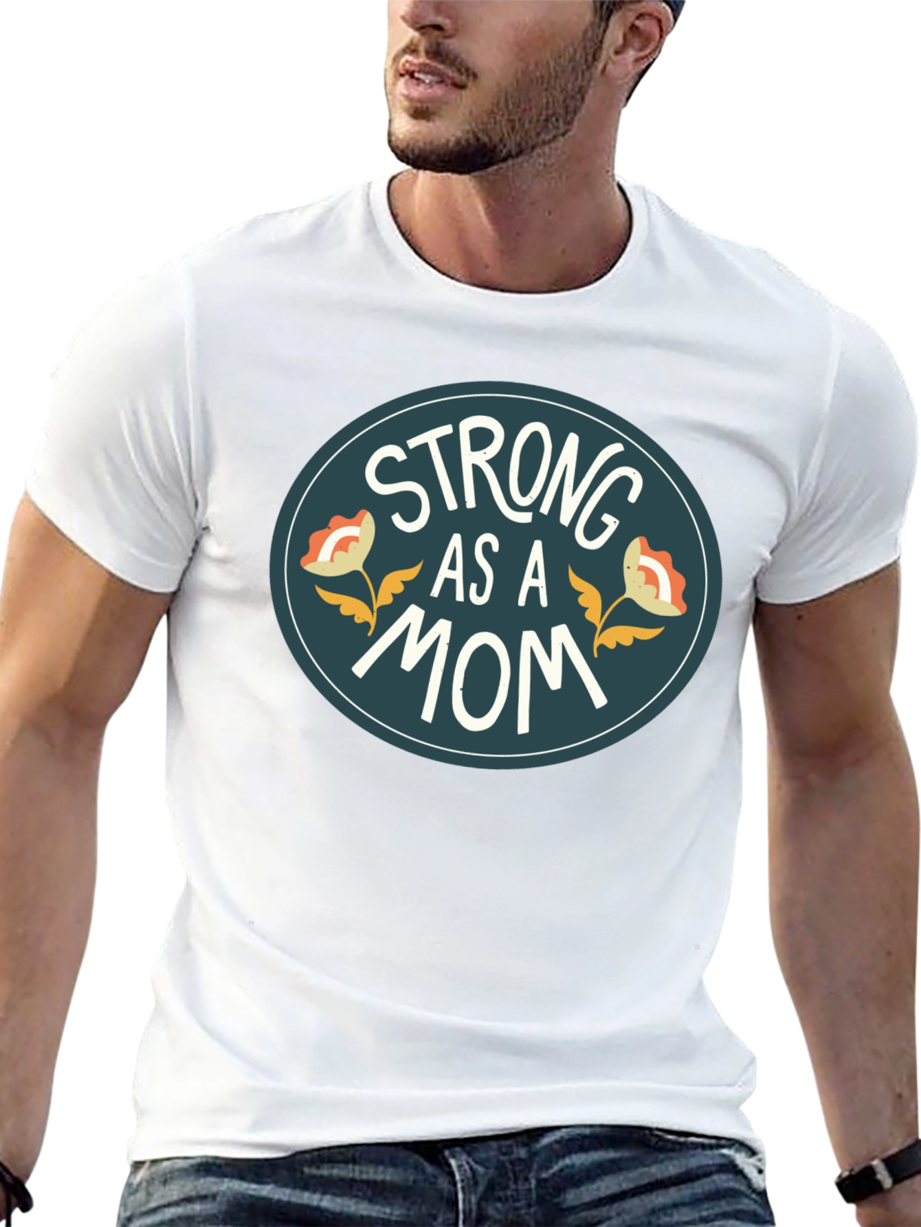 Strong As A Mom Black Graphic Tee