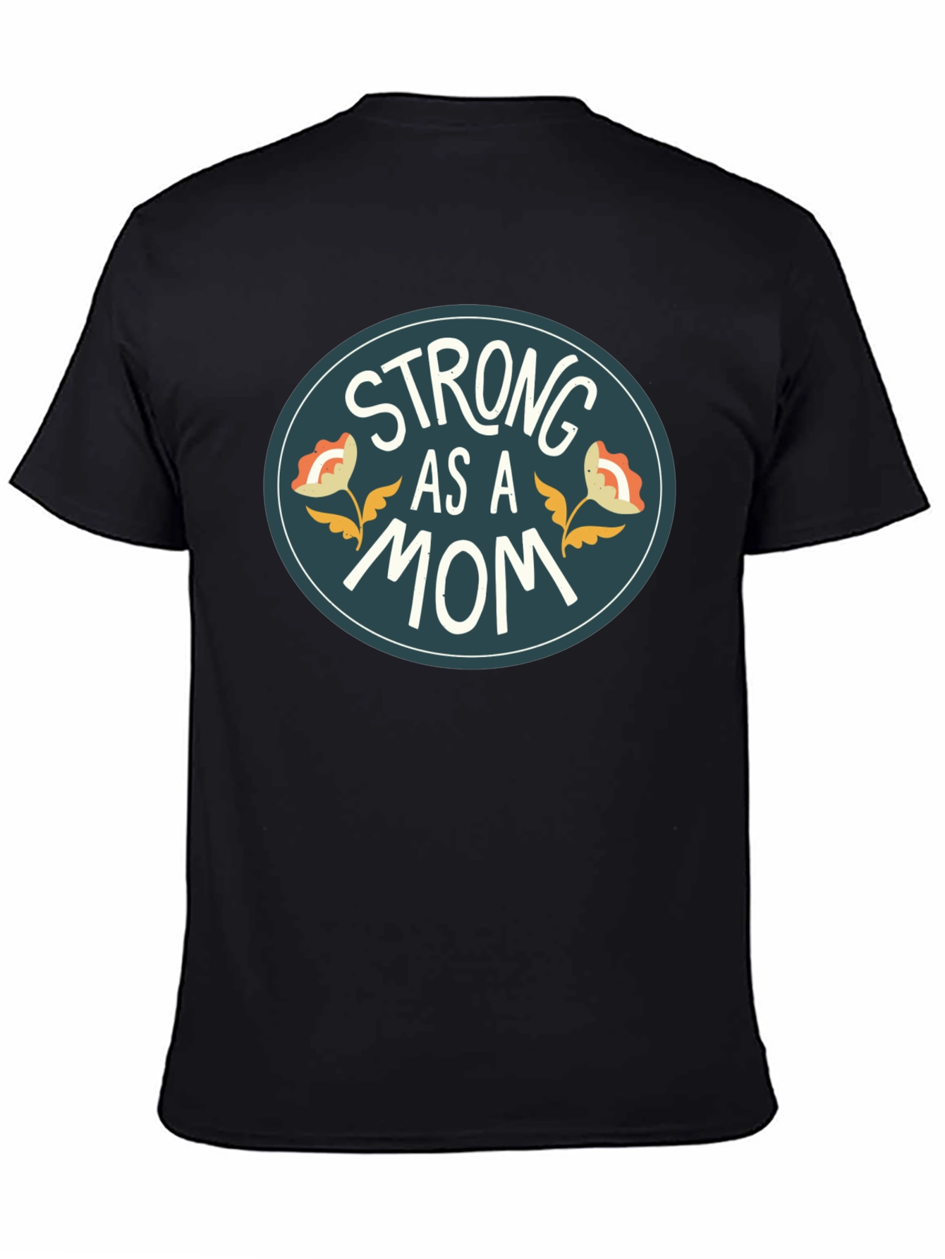 Strong As A Mom Black Graphic Tee