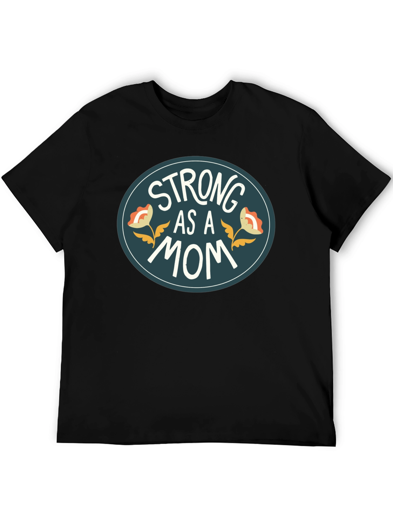 Strong As A Mom Black Graphic Tee