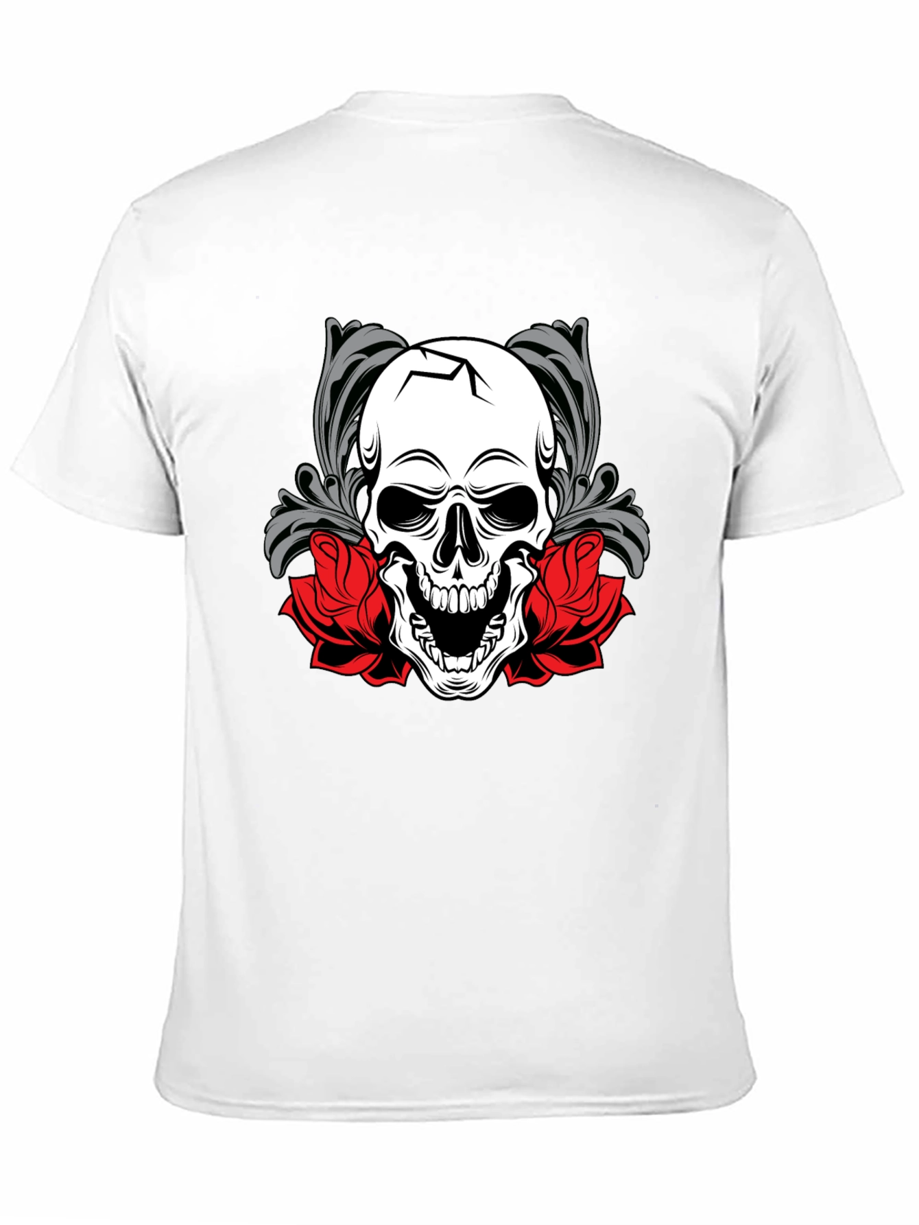 Skull & Roses Graphic Tee - Mens Black T-Shirt