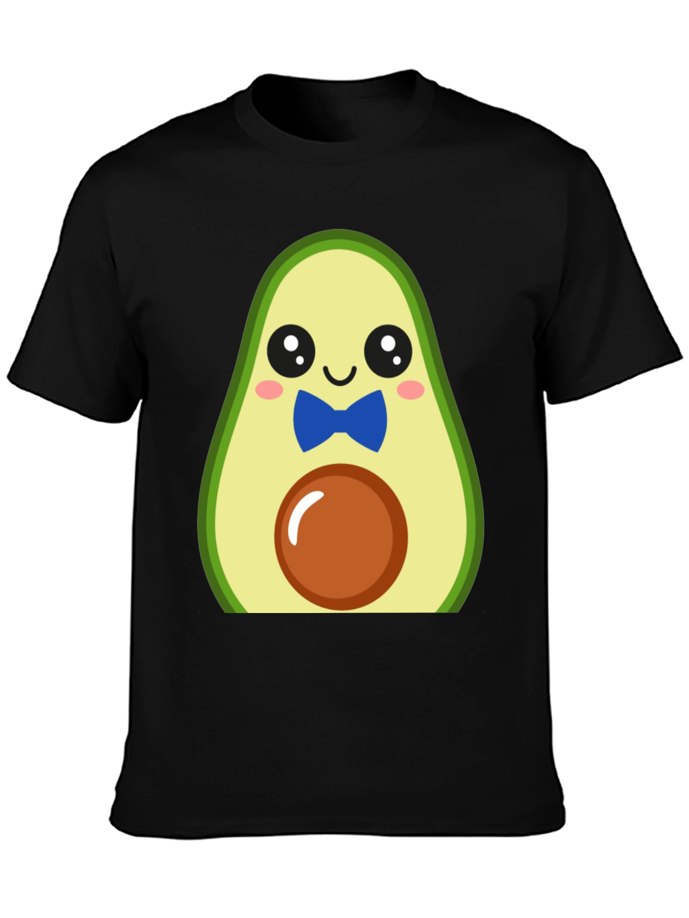 Cute Avocado Cartoon T-Shirt - Mens Black Tee