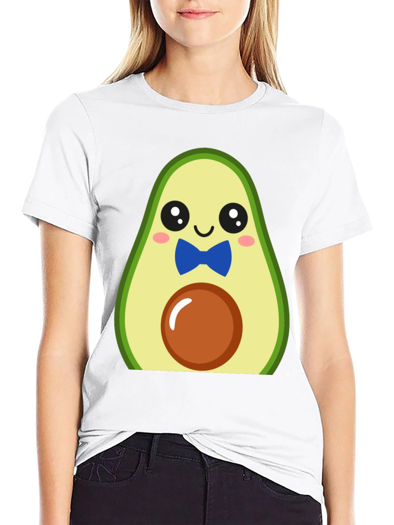 Cute Avocado Cartoon T-Shirt - Mens Black Tee