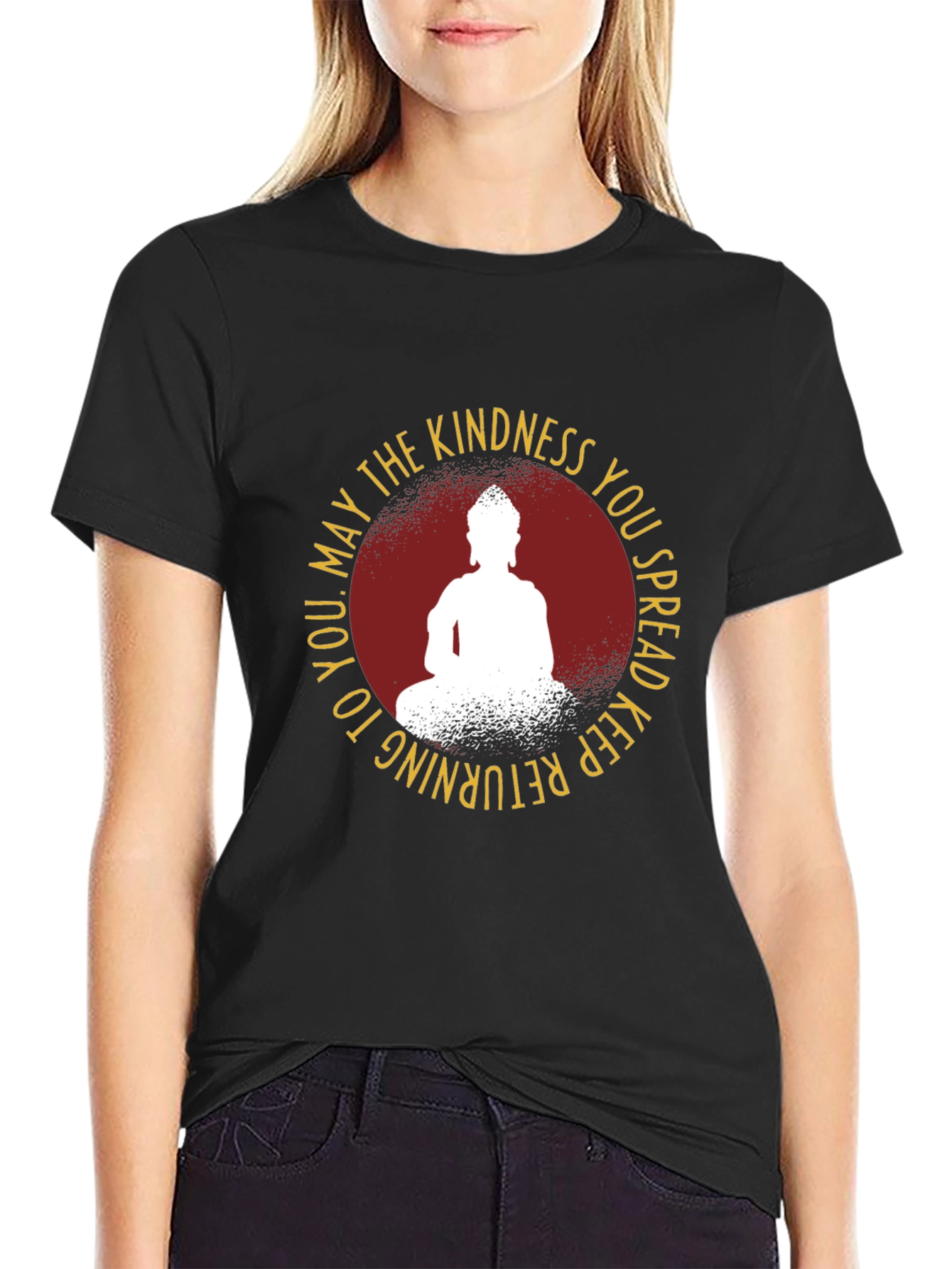 Kindness Buddha Graphic Tee - Black