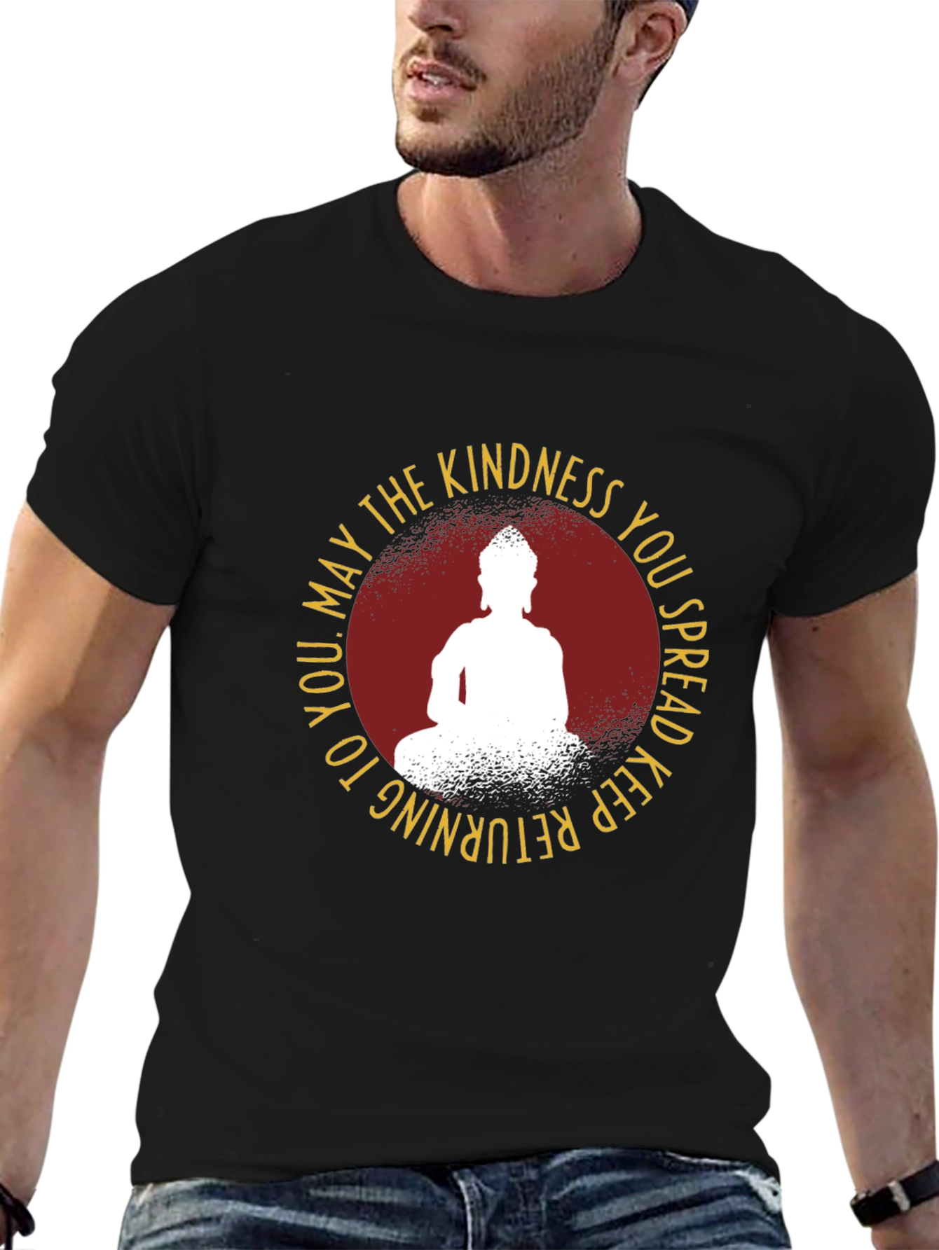 Kindness Buddha Graphic Tee - Black