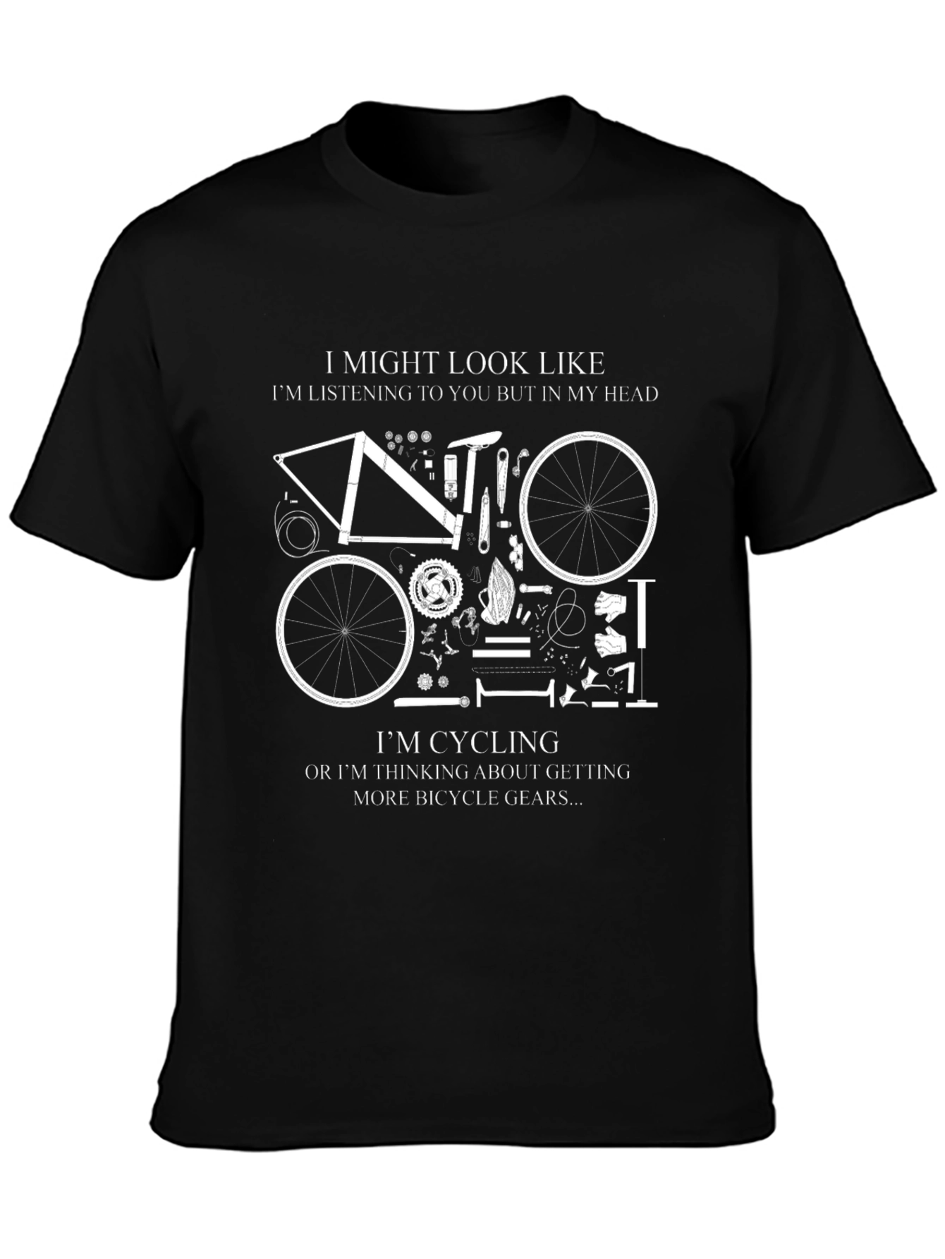 Cycling Mind T-Shirt - Bike Parts Graphic Tee