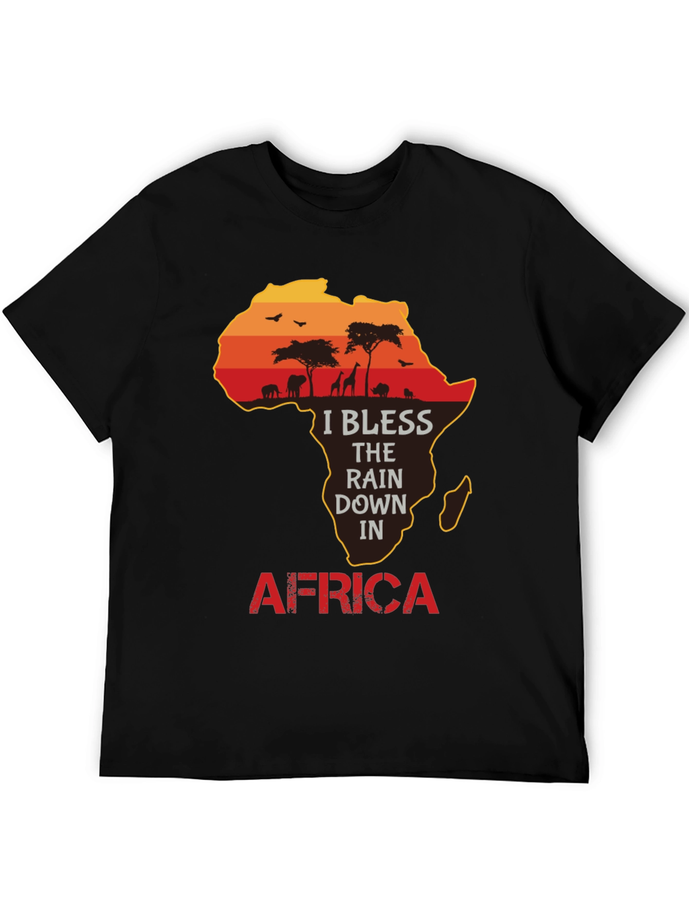 Africa Silhouette Graphic T-Shirt - I Bless the Rains