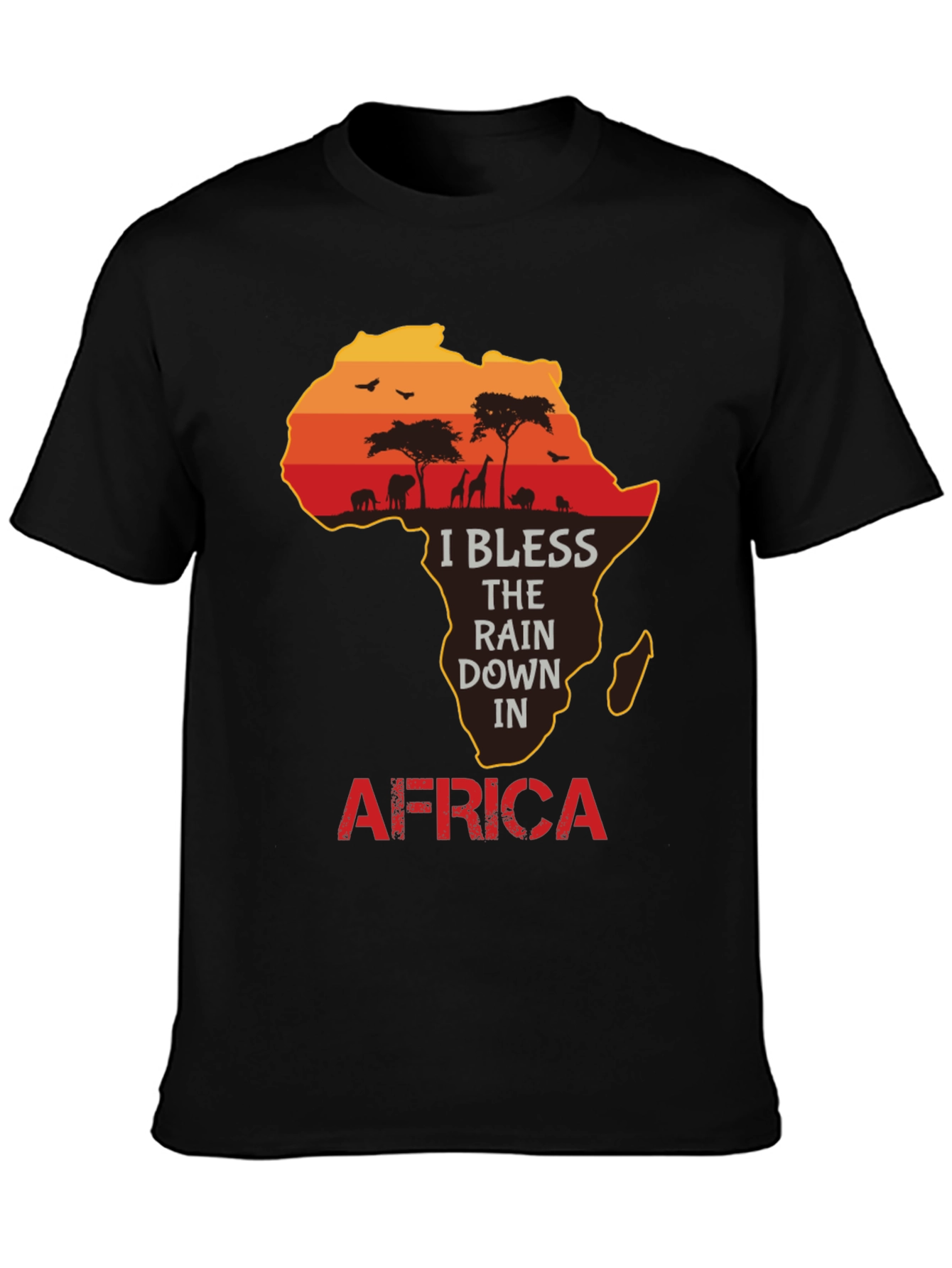 Africa Silhouette Graphic T-Shirt - I Bless the Rains