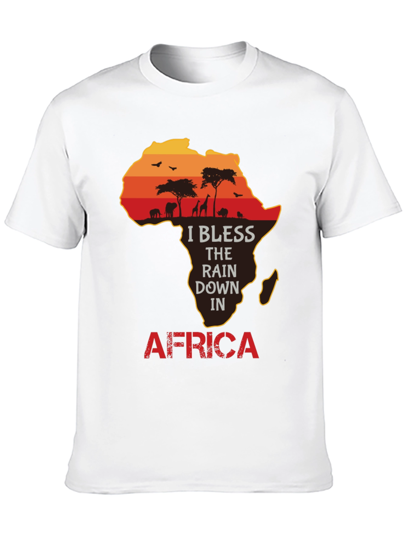 Africa Silhouette Graphic T-Shirt - I Bless the Rains