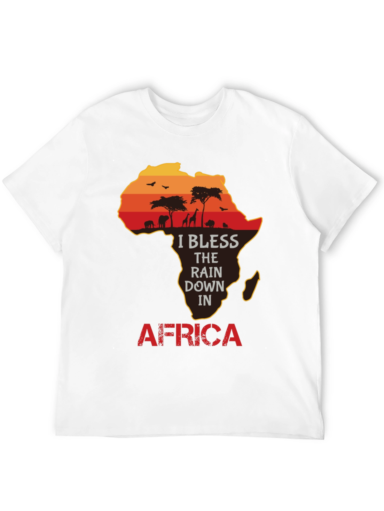 Africa Silhouette Graphic T-Shirt - I Bless the Rains