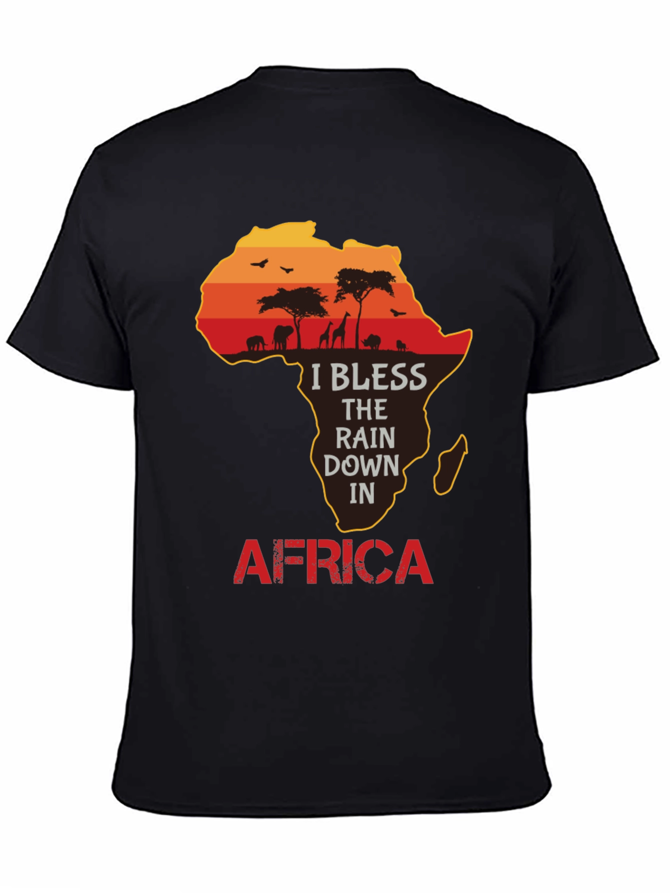 Africa Silhouette Graphic T-Shirt - I Bless the Rains