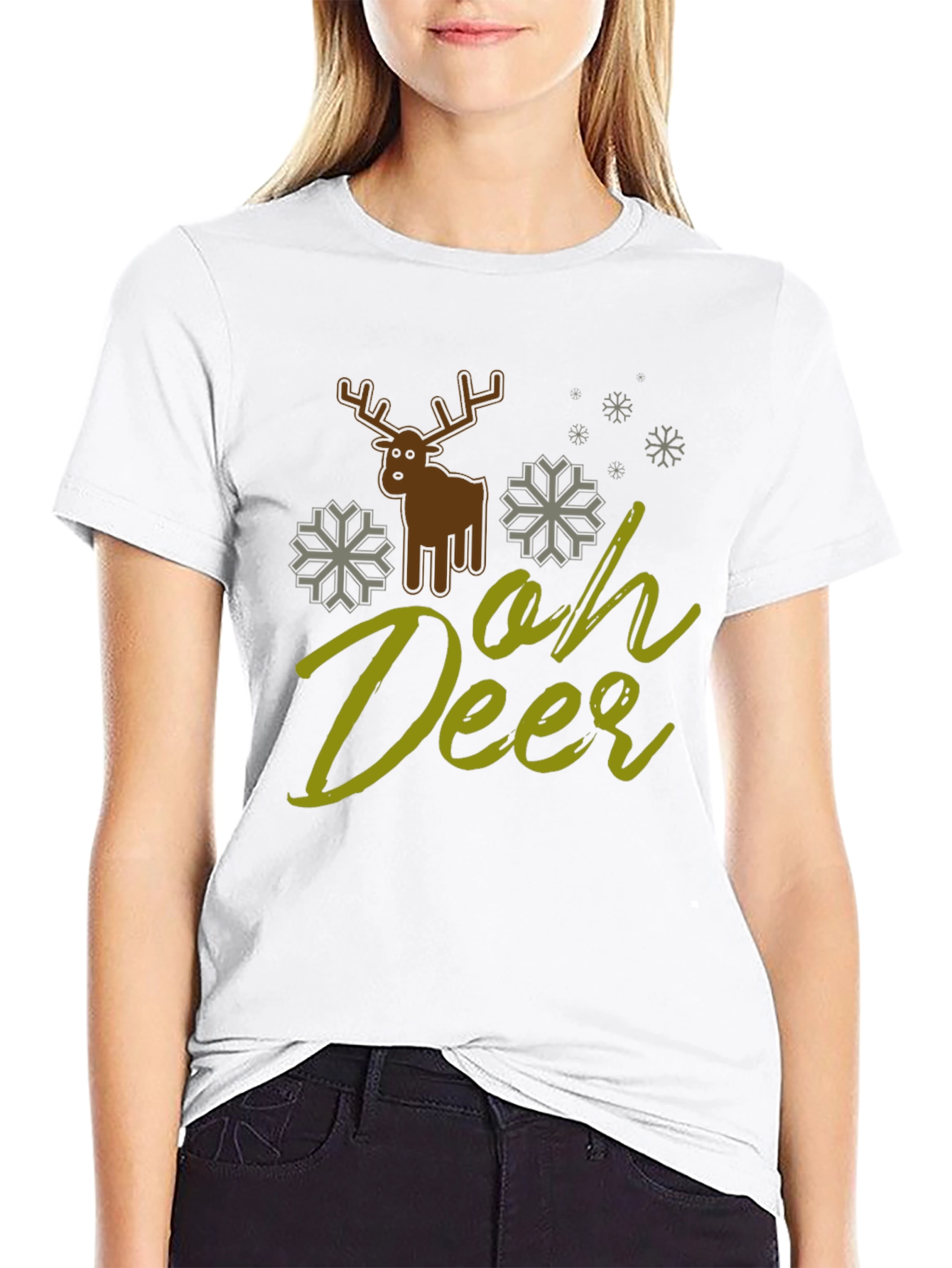 Oh Deer Graphic Tee - Holiday Cheer