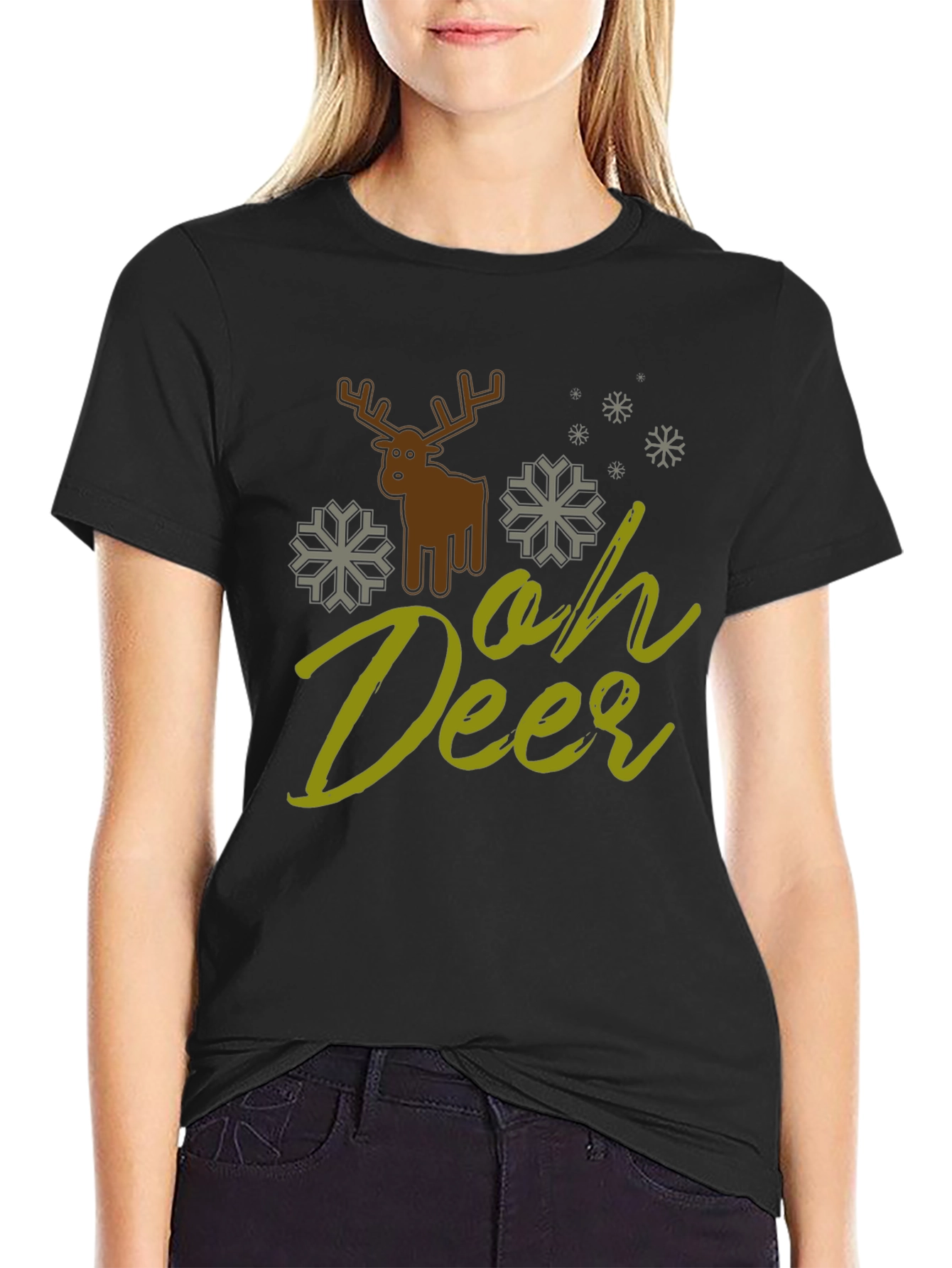Oh Deer Graphic Tee - Holiday Cheer