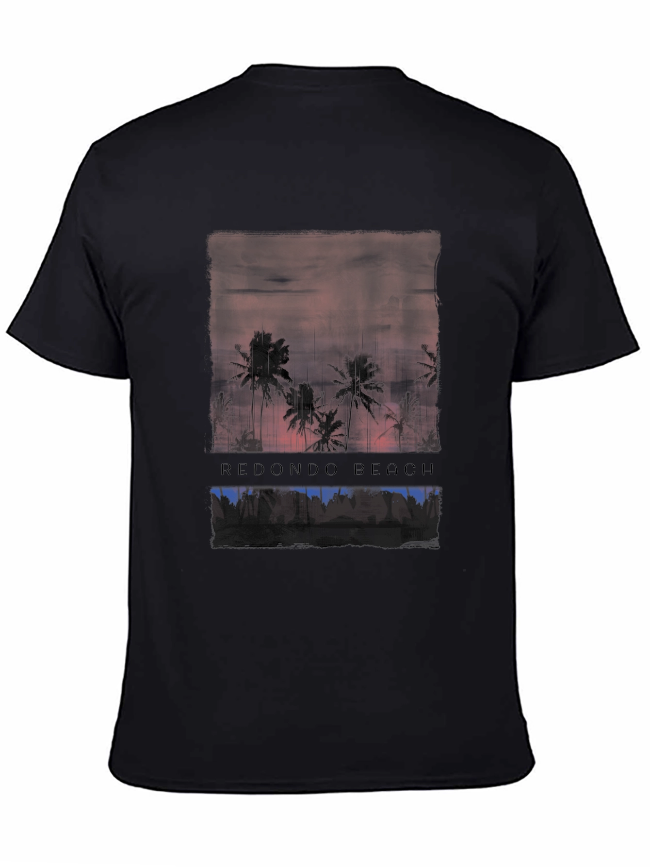 Redondo Beach Graphic T-Shirt Black Cotton Tee