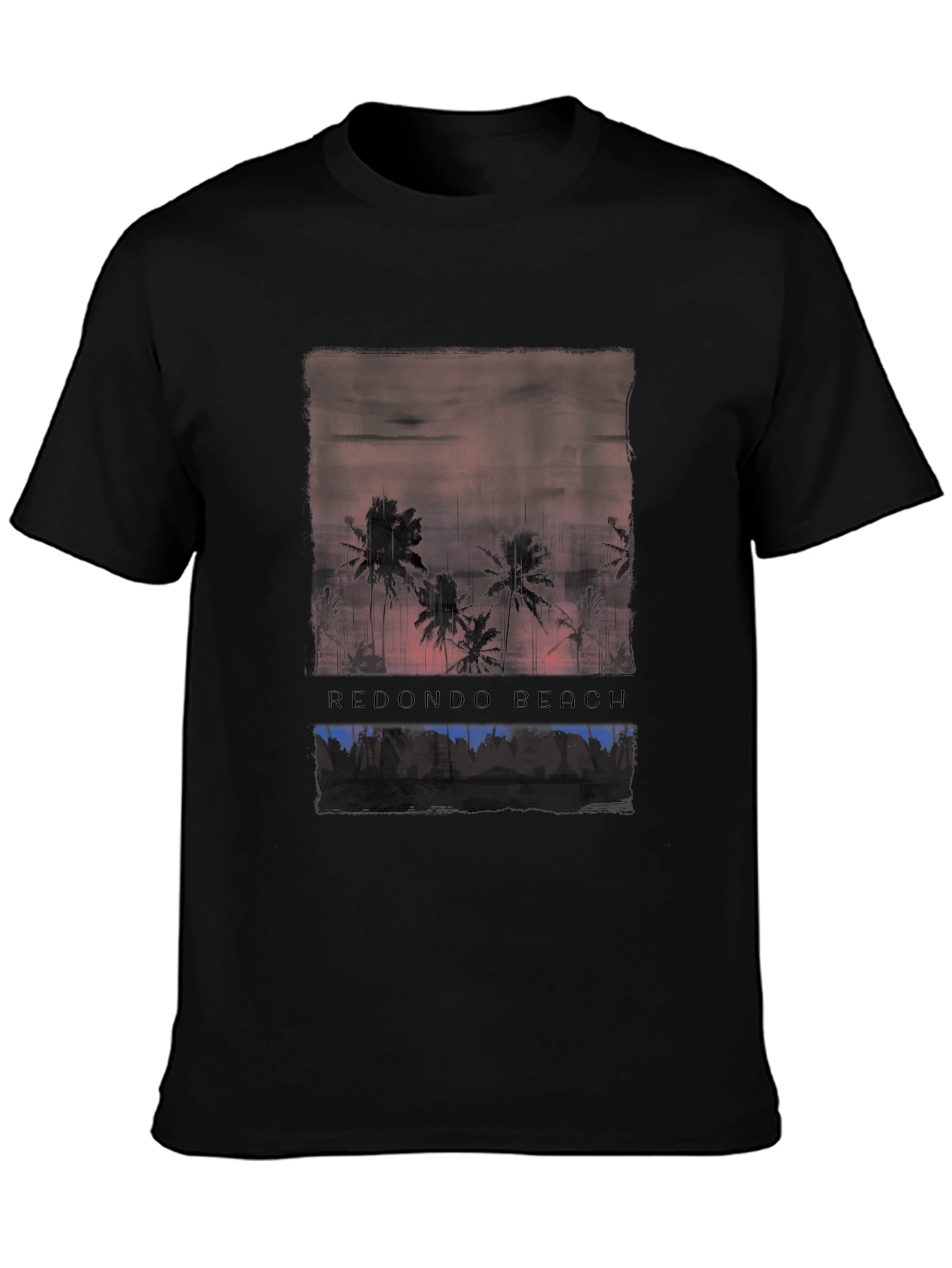 Redondo Beach Graphic T-Shirt Black Cotton Tee