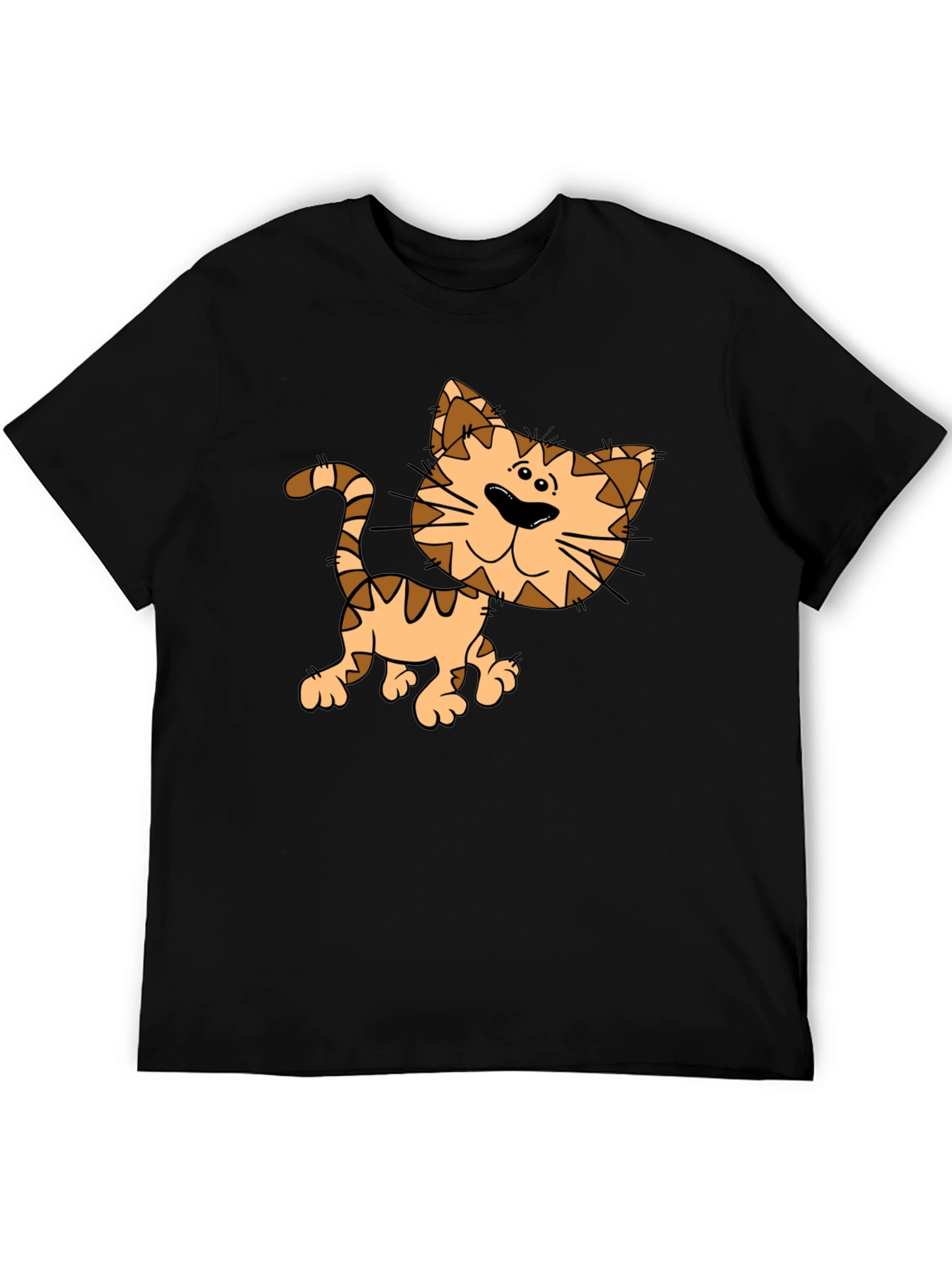 Cute Cartoon Cat T-Shirt - Unisex Black Tee