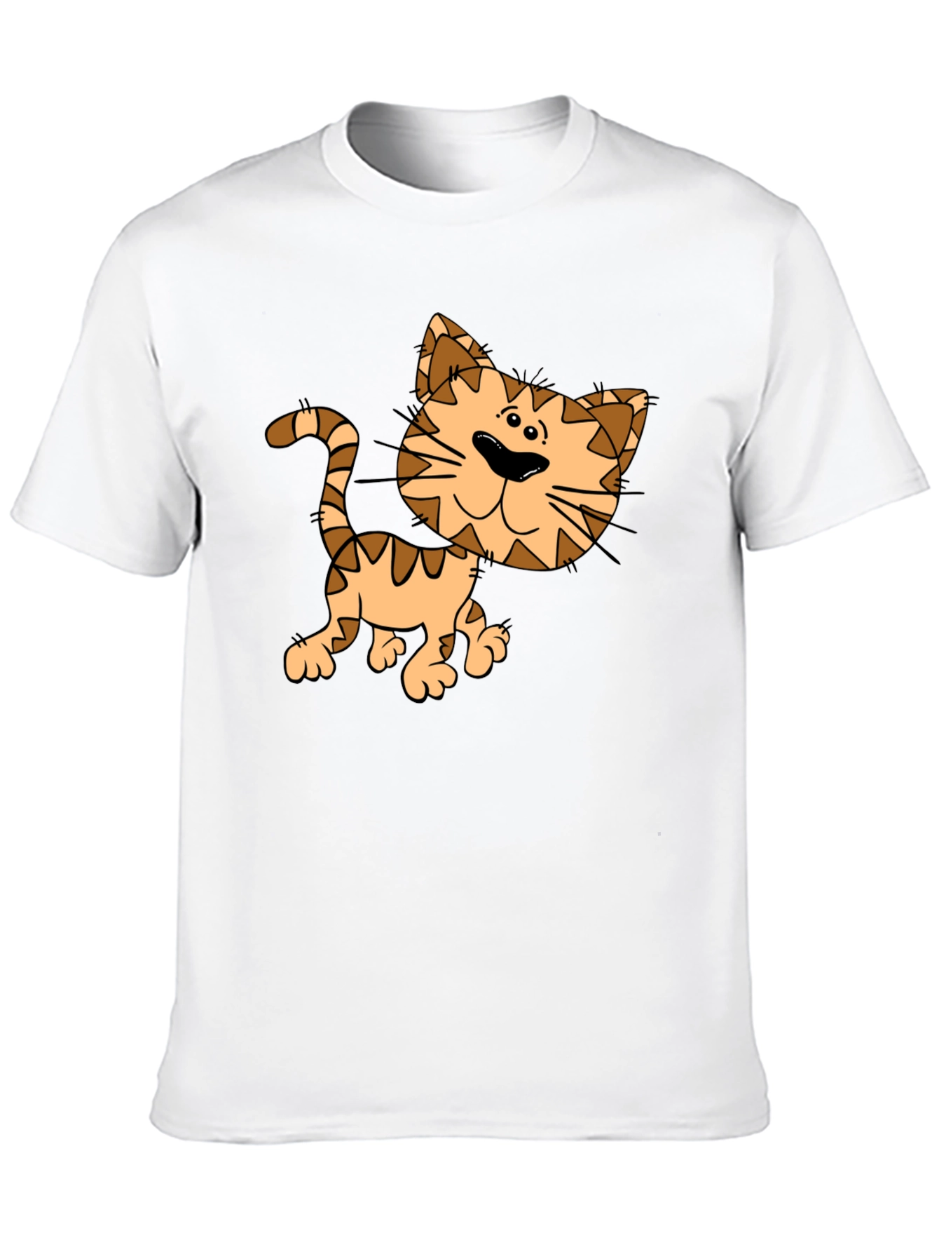 Cute Cartoon Cat T-Shirt - Unisex Black Tee