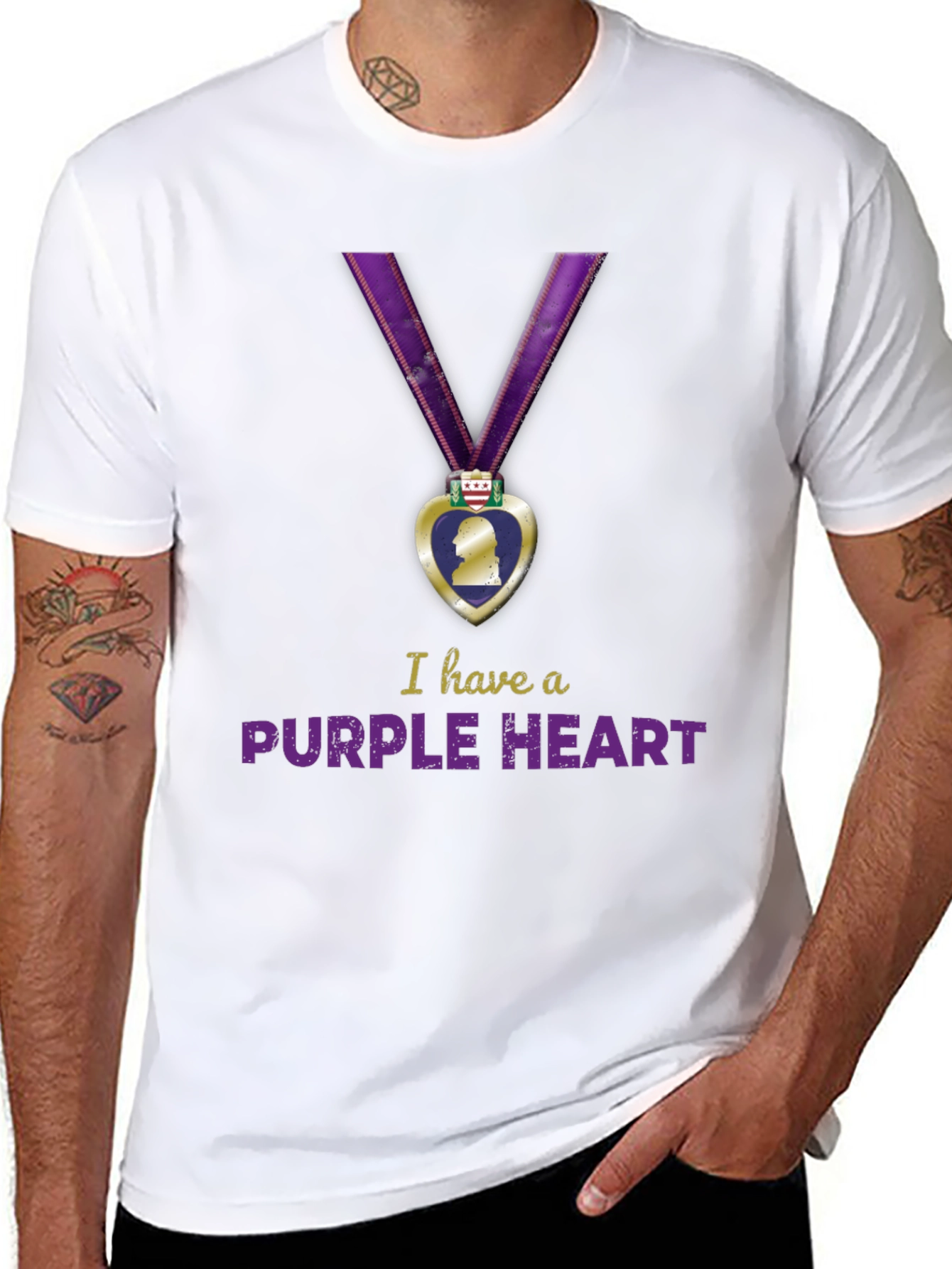 Purple Heart Graphic T-Shirt - Military Pride