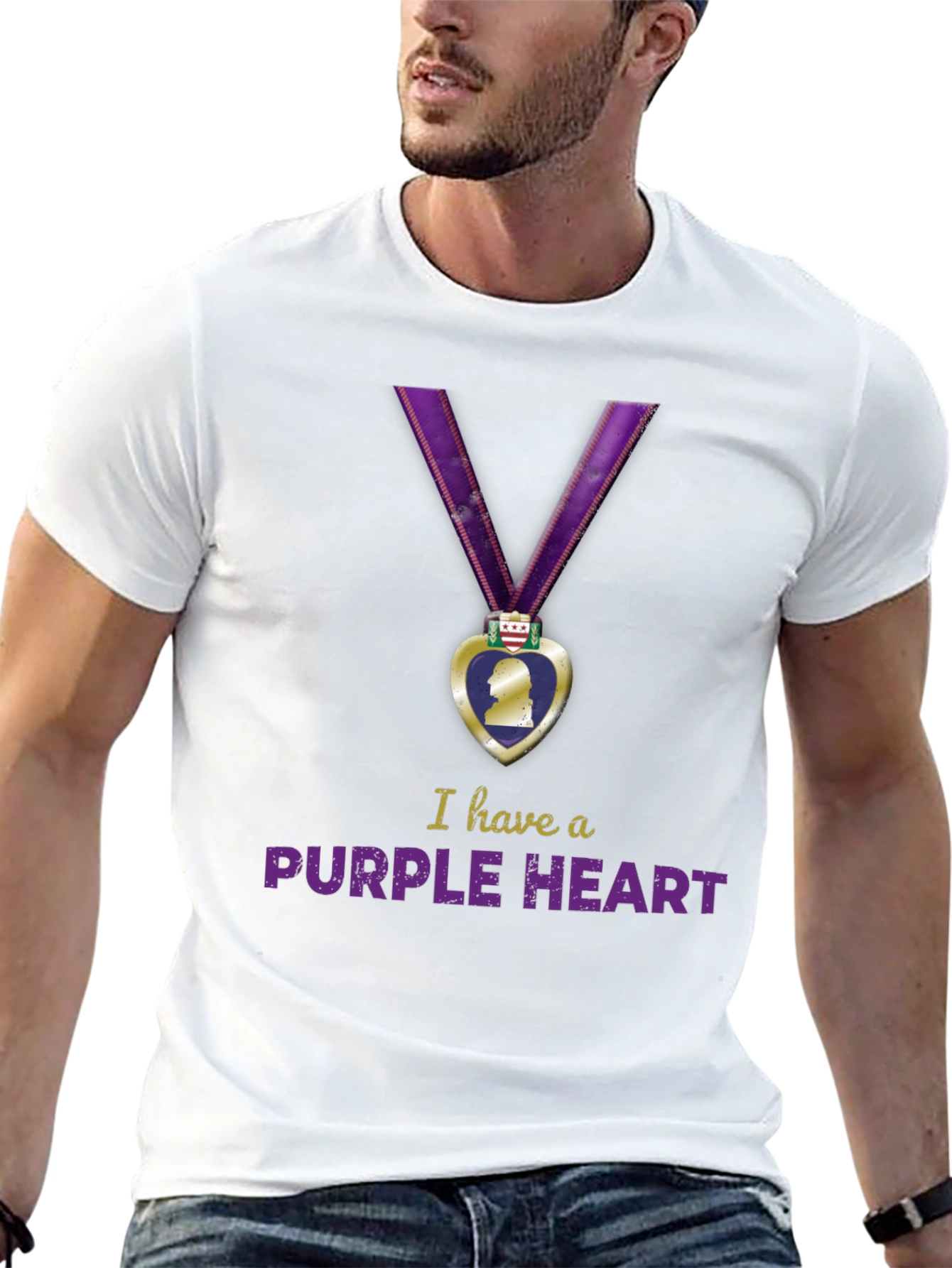 Purple Heart Graphic T-Shirt - Military Pride